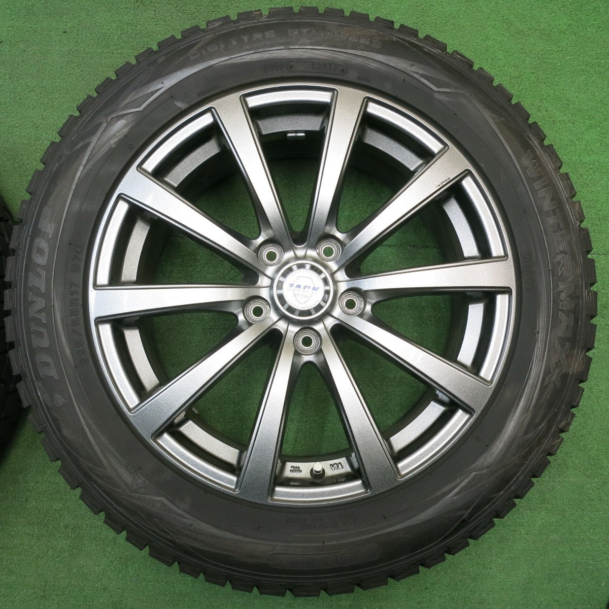 超バリ溝！キレイ！9.5分以上★スタッドレス 225/55R17 ダンロップ ウインターマックス WM01 ZACK JP-110 MONZA ザック 17インチ PCD114.3/5H★5042803NJス