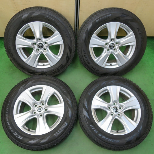 バリ溝！キレイ！8.5分★トヨタ 50系 RAV4 80系 ハリアー 純正 225/65R17 スタッドレス ピレリ アイスアシンメトリコ プラス 17インチ PCD114.3/5H★5031501イス