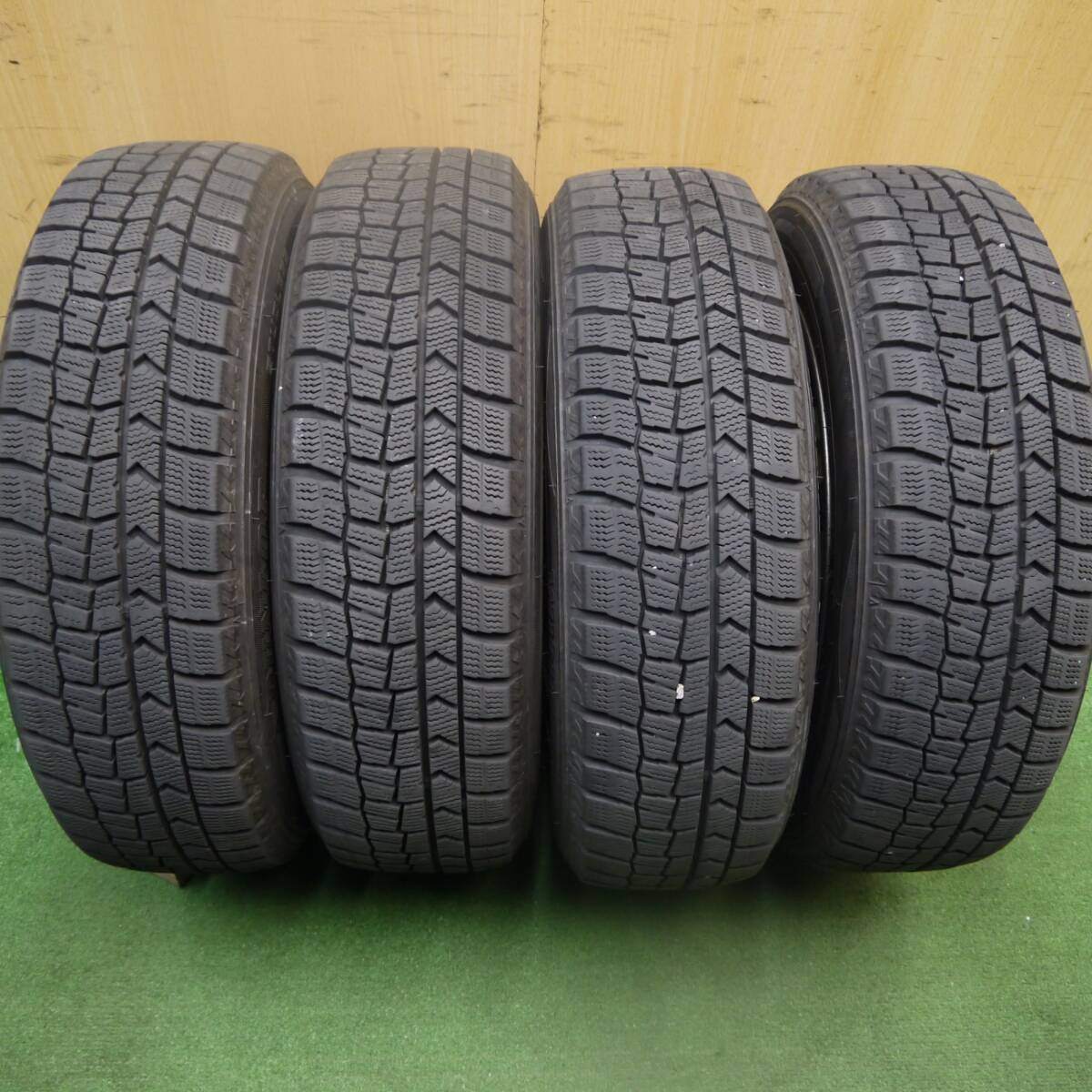 バリ溝！22年！キレイ！9.5分★スタッドレス 165/65R14 ダンロップ ウインターマックス WM02 ZACK JP-110 MONZA ザック 14インチ PCD100/4H★5032401Hス