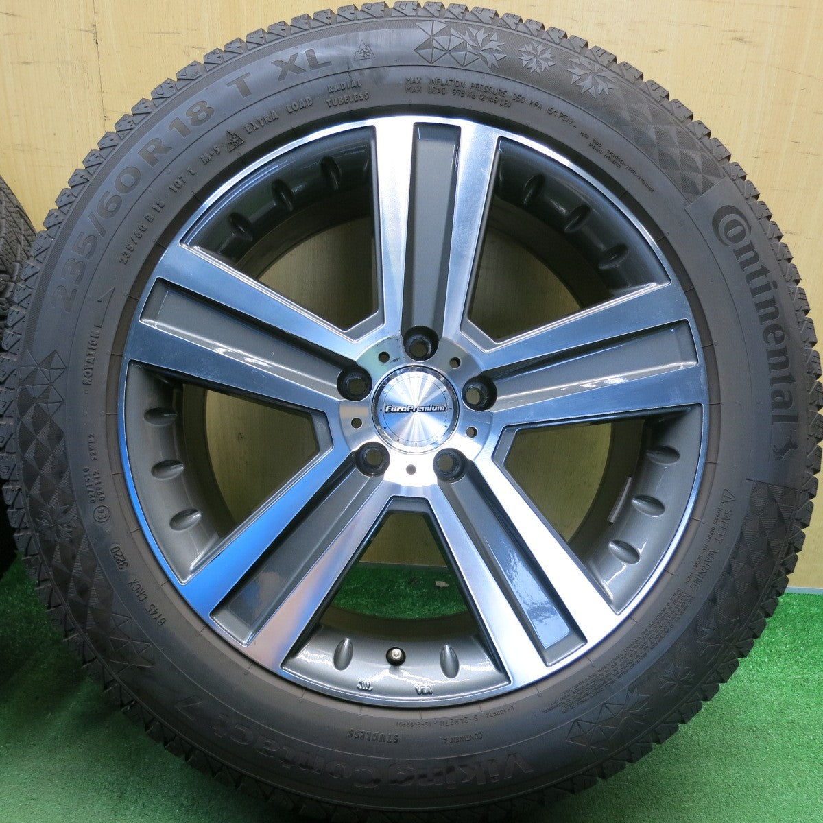 キレイ◎ベンツ 等 EuroPremium Werner 235/60R18 スタッドレス コンチネンタル バイキングコンタクト7 ユーロプレミアム ヴェルナー 18インチ PCD112/5H◎6061413HAス