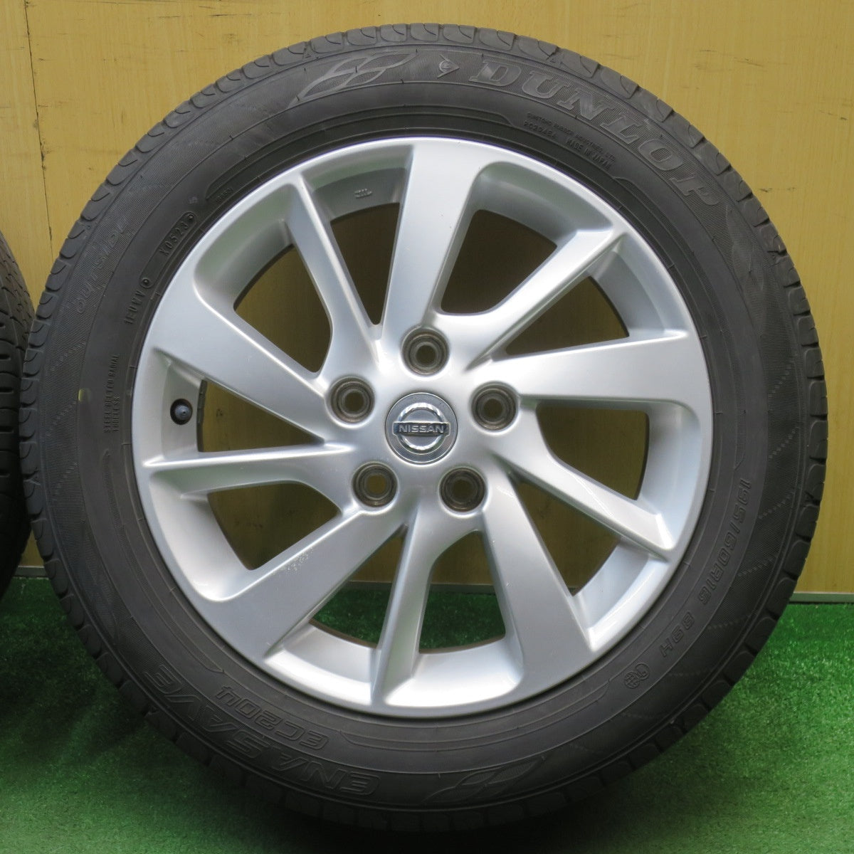 バリ溝！23年！9.5分★日産 TB17 シルフィ 純正 ENKEI 195/60R16 ダンロップ エナセーブ EC204 エンケイ 16インチ PCD114.3/5H★6032205NJノ