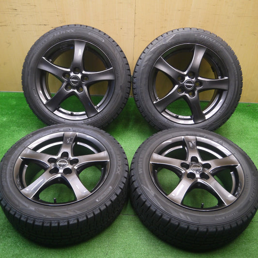 [送料無料] バリ溝！21年！ほぼ10分★BMW MINI等 BORBET タイプF 195/55R16 スタッドレス ダンロップ ウインターマックス WM02 ボルベット PCD112/5H★4102907Hス