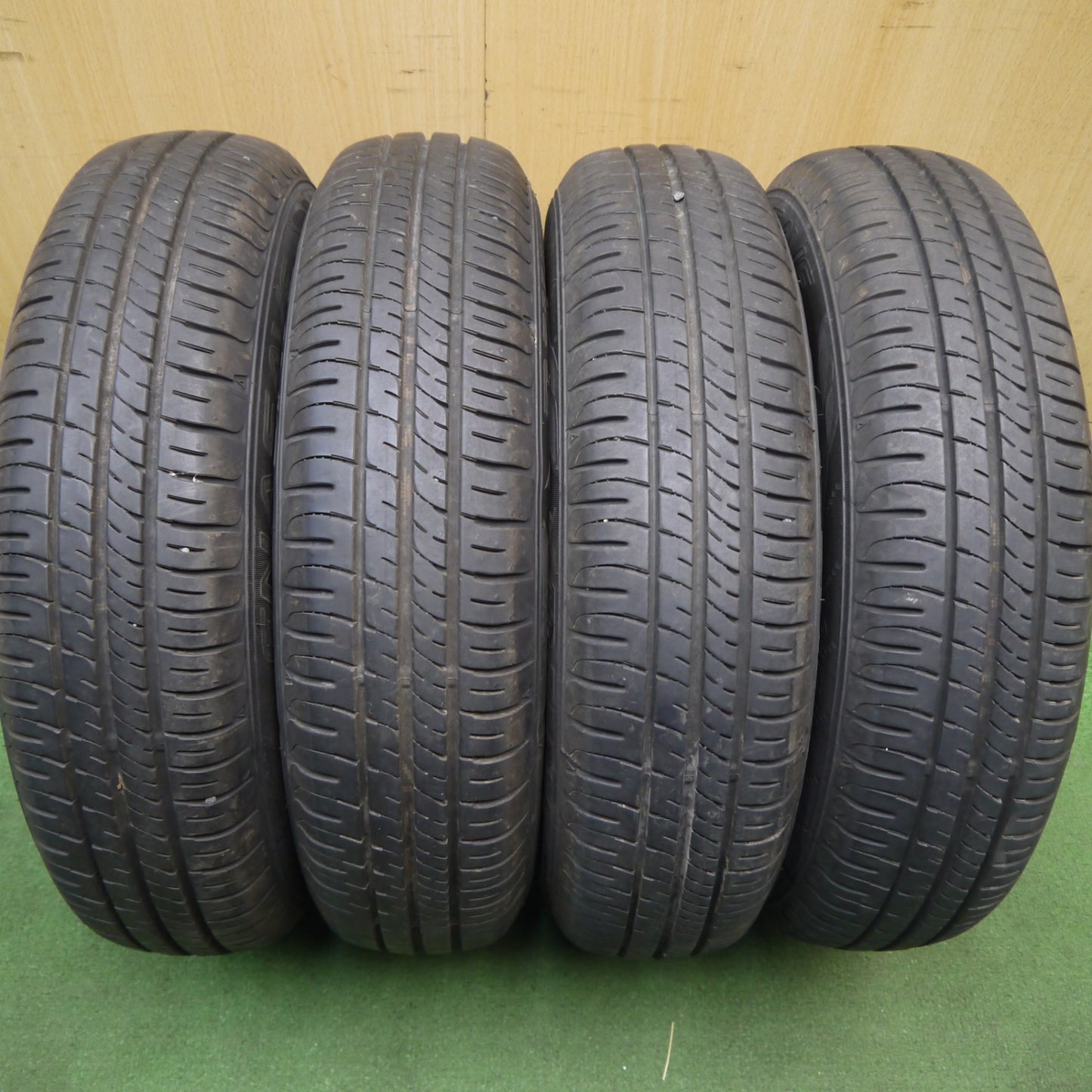 バリ溝！25年！ほぼ10分◎ダイハツ タント ムーヴ ミラ 等 純正 スチール 145/80R13 ダンロップ エナセーブ EC204 13インチ PCD100/4H◎6082801Hノ
