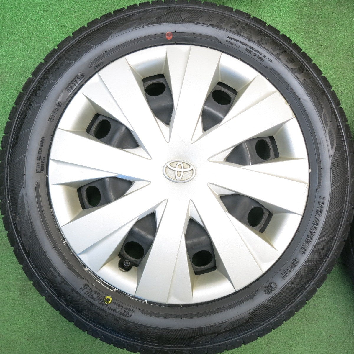 バリ溝！25年！ほぼ10分★トヨタ 160系 カローラ フィールダー 純正 スチール 175/65R15 ダンロップ エナセーブ EC204 15インチ PCD100/4H★6040502HAノ