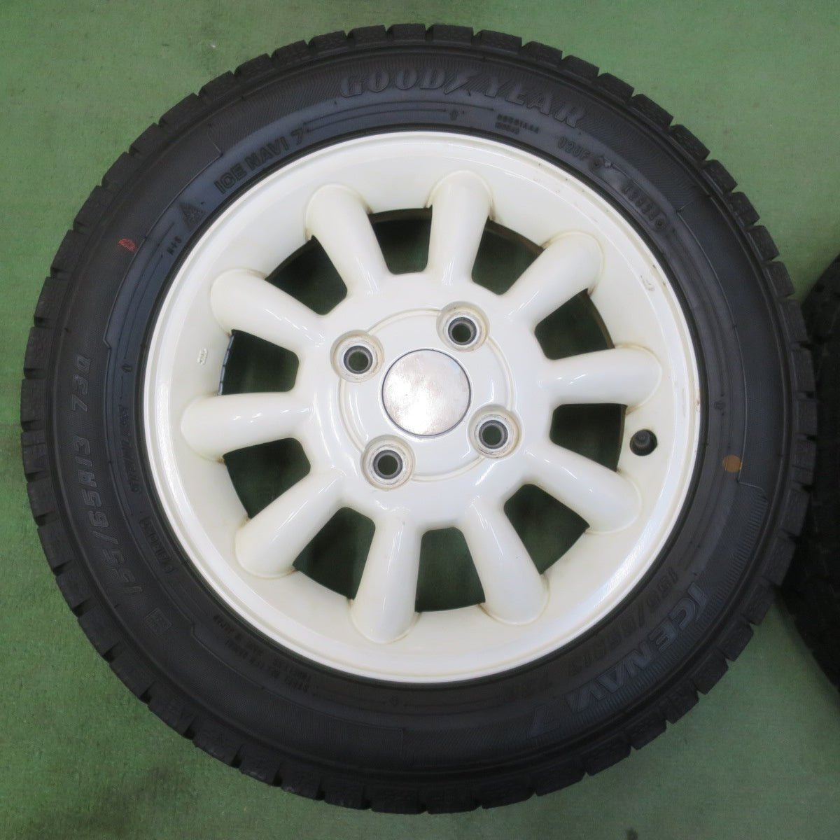 ほぼ未使用！24年★スズキ HE21S アルト ラパン 純正 155/65R13 スタッドレス グッドイヤー アイスナビ7 13インチ PCD100/4H★5111213イス