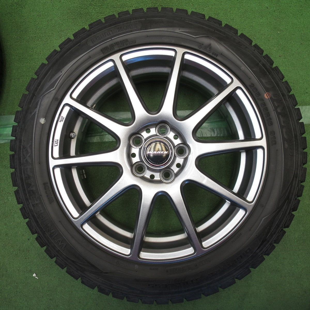バリ溝！キレイ！ほぼ10分◎86 BRZ 等 205/55R16 スタッドレス ダンロップ ウインターマックス WM01 WAREN ヴァーレン 16インチ PCD100/5H◎6091906NJス