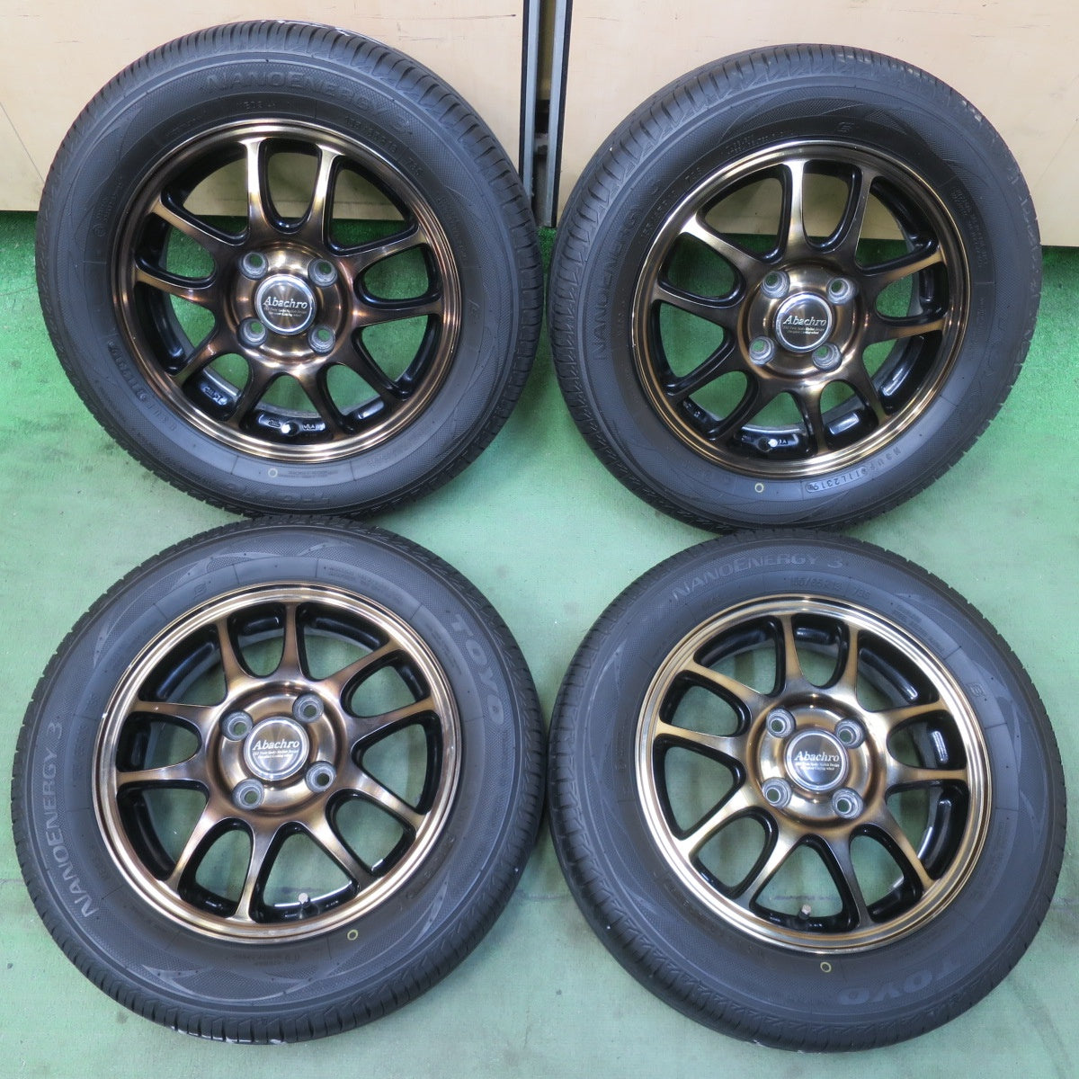 4本価格★155/65R13 トーヨー ナノエナジー3 MANARAY SPORT Abachro マナレイスポーツ アバクロ 13インチ PCD100/4H★6032410イノ