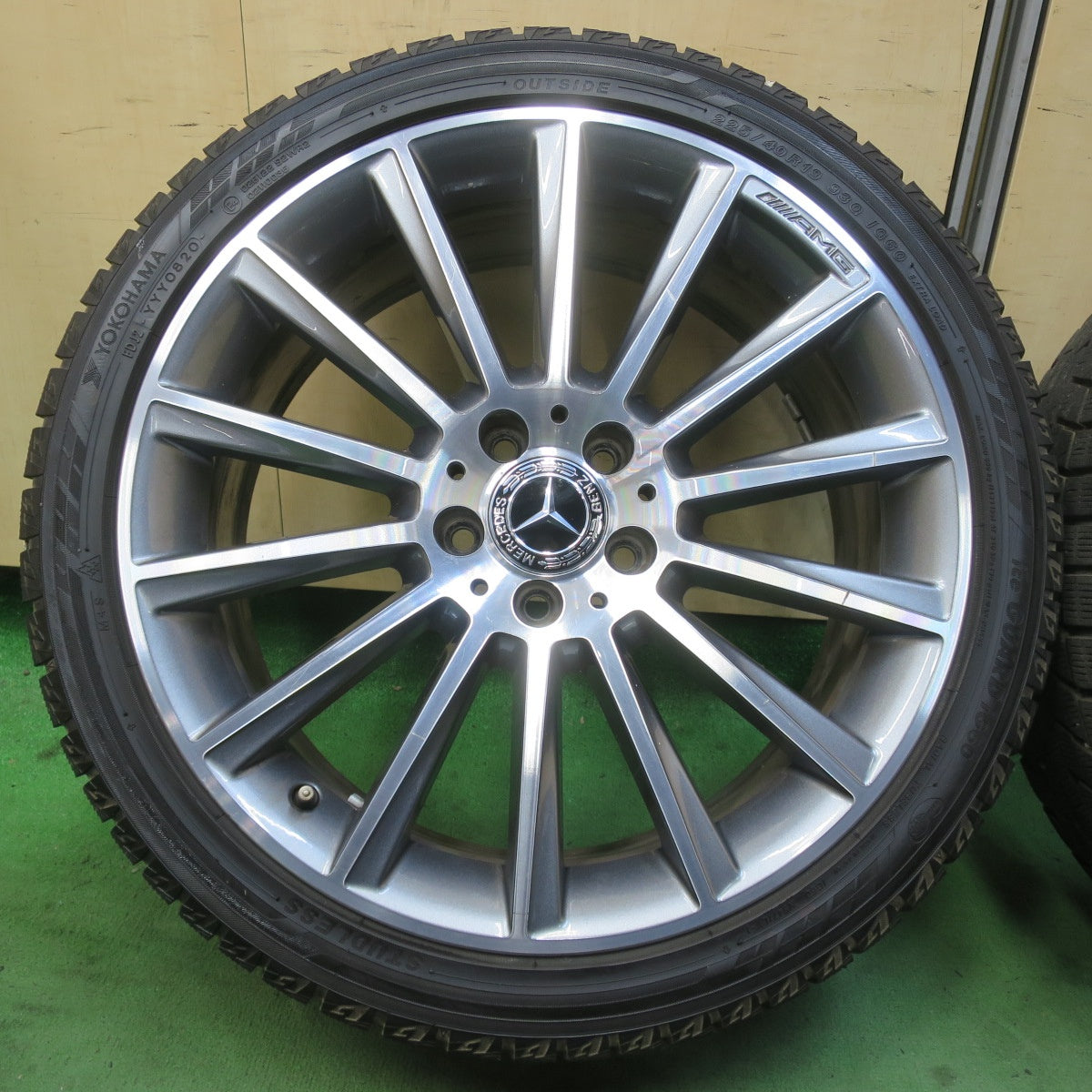 バリ溝！9分★ベンツ W205 Cクラス 純正 AMG 225/40R19 255/35R19 スタッドレス ヨコハマ アイスガード iG60 19インチ PCD112/5H★6030306イス