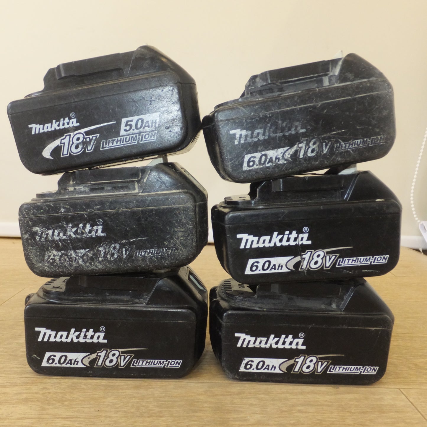 [送料無料] ジャンク★マキタ makita バッテリ BL1860B 5個　バッテリ BL1850 1個　計 6個 セット★
