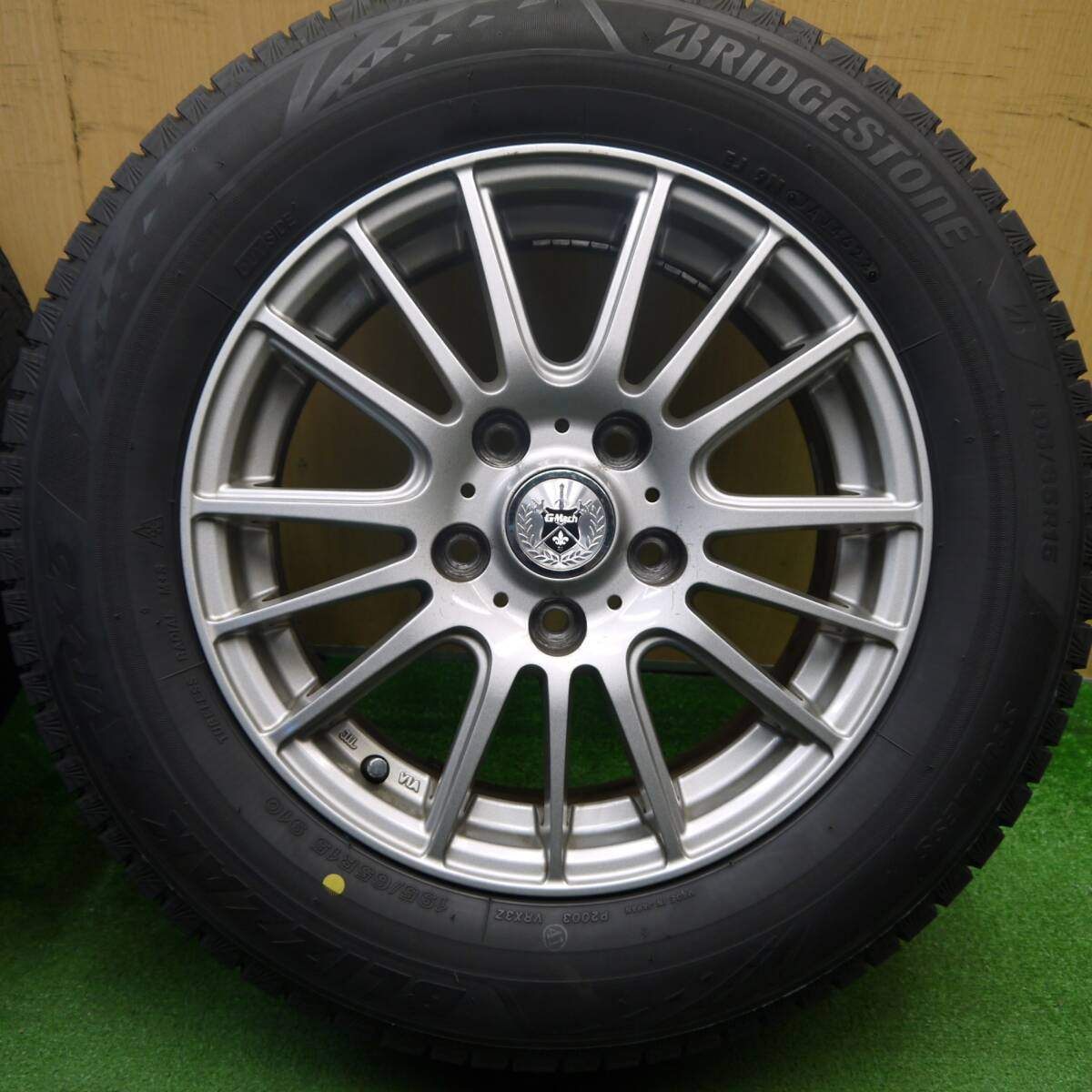 バリ溝！22年！キレイ！9.5分★スタッドレス 195/65R15 ブリヂストン ブリザック VRX3 GMach 15インチ PCD114.3/5H★5031404Hス