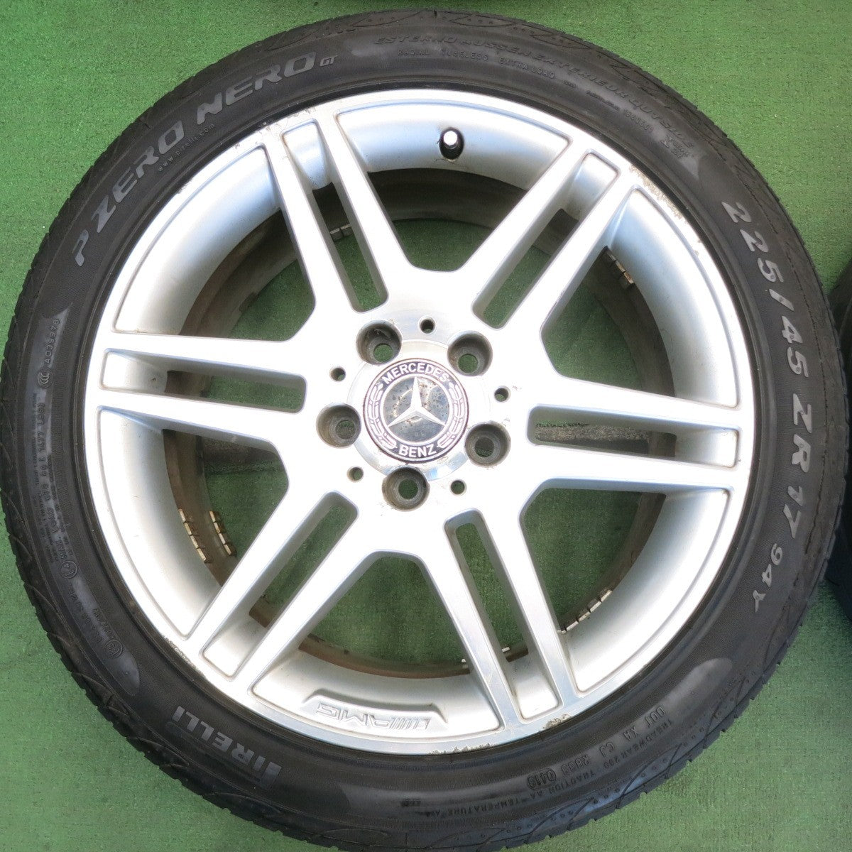 バリ溝！9.5分◎ベンツ Cクラス W204 純正 AMG 225/45R17 245/40R17 ピレリ PZERO NERO GT コンチネンタル コンチスポーツコンタクト5 17インチ PCD112/5H◎6081307HAノ