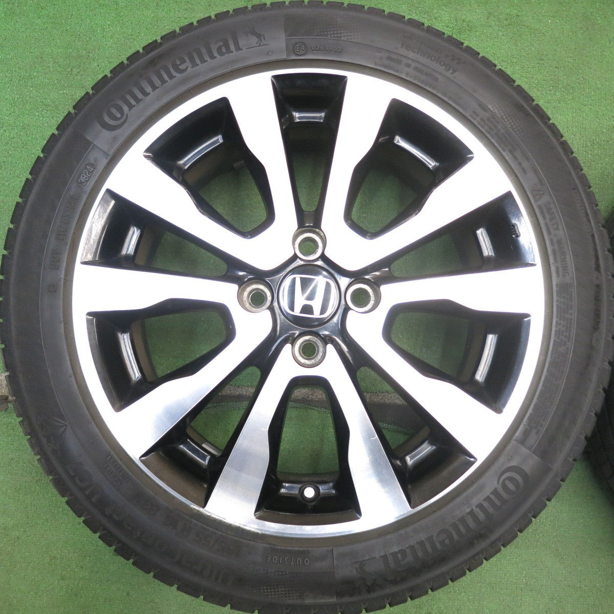 バリ溝！24年！9.5分◎ホンダ GE8 フィット RS 純正 185/55R16 コンチネンタル ウルトラコンタクト UC7 16インチ PCD100/4H◎6080605HAノ