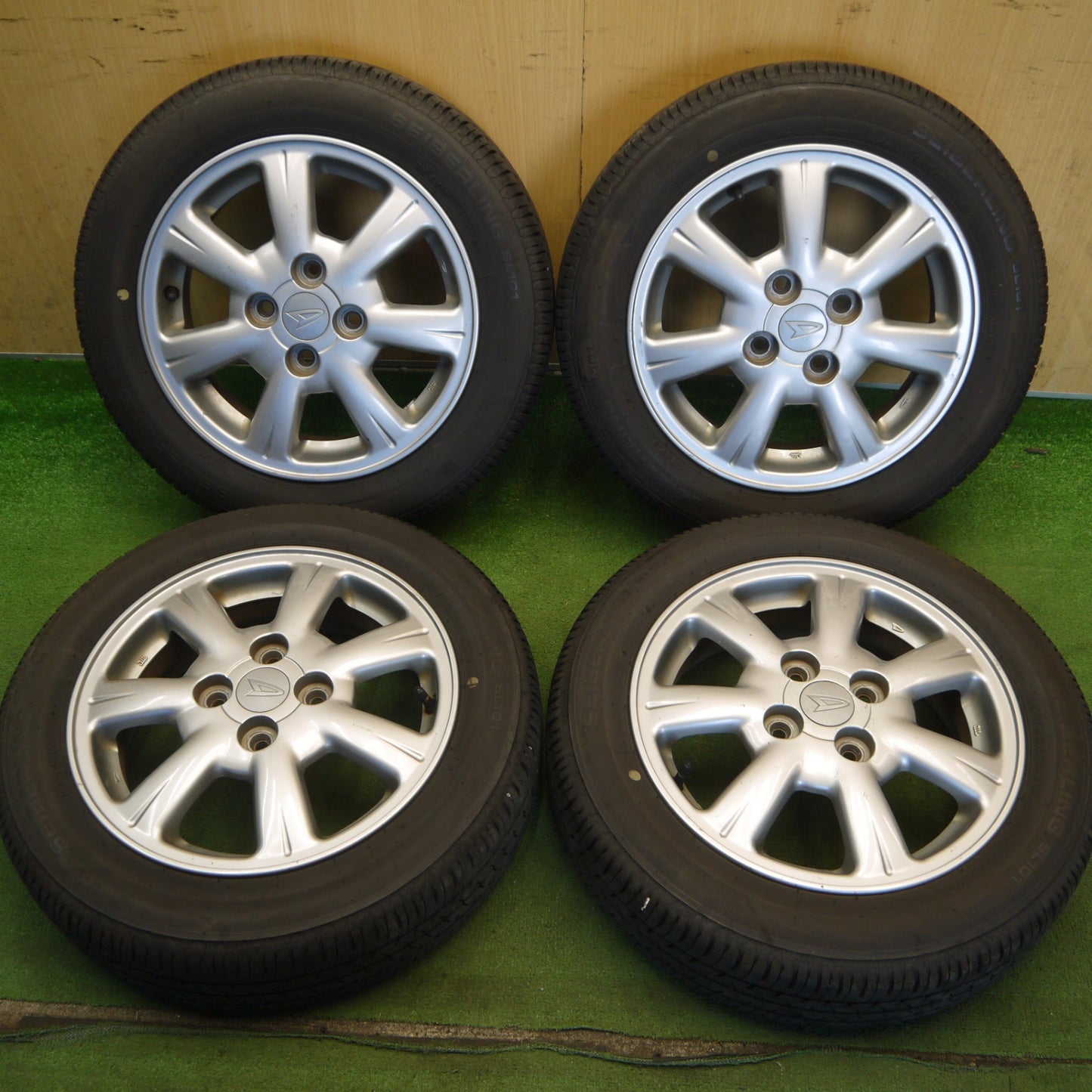 バリ溝！25年！8.5分◎ダイハツ タント ムーヴ ミラ 等 純正 155/65R14 セイバーリング SL101 14インチ PCD100/4H◎6071701Hノ