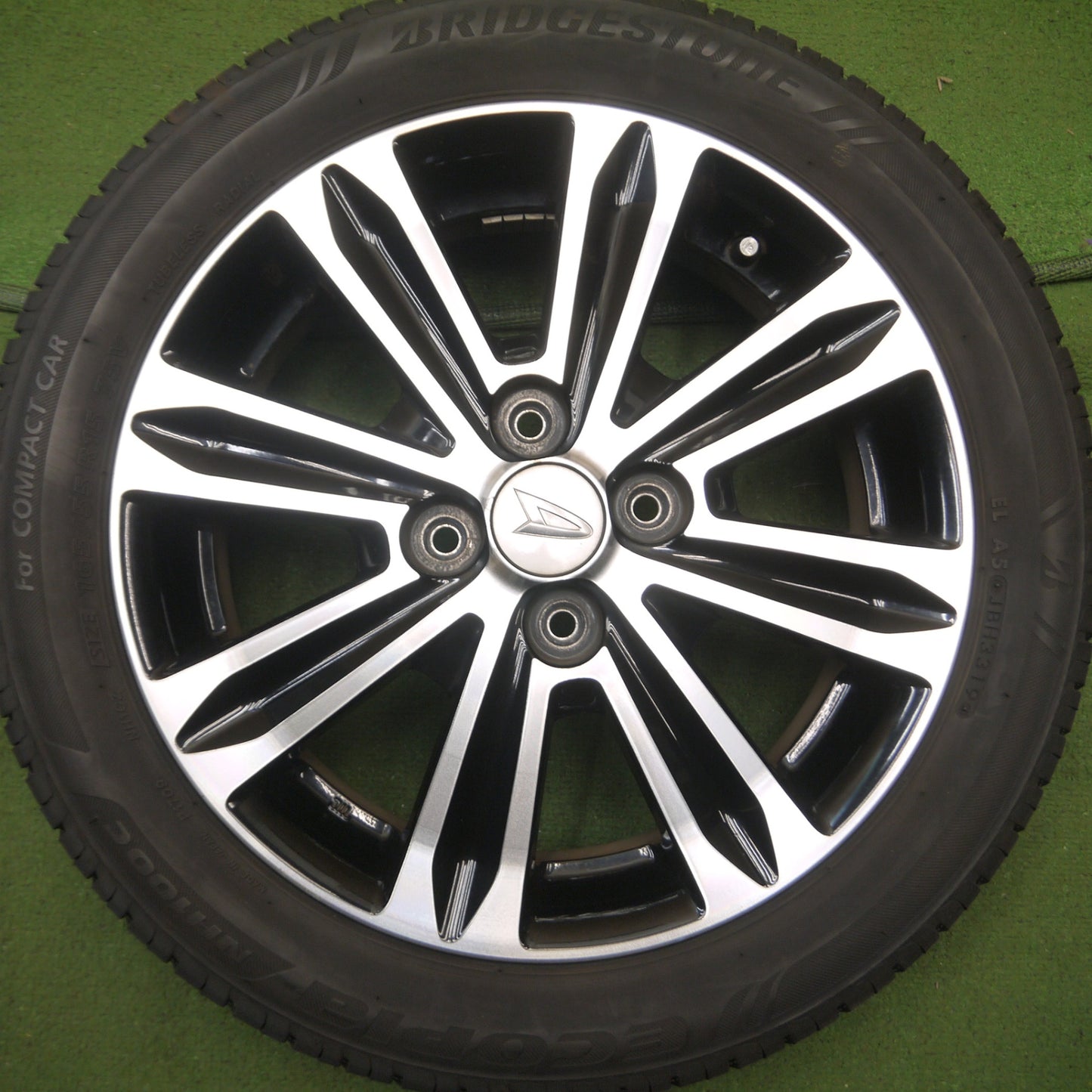 *送料無料* バリ溝！9分★ダイハツ タント 純正 165/55R15 ブリヂストン エコピア NH100C 15インチ PCD100/4H★4060401Hノ
