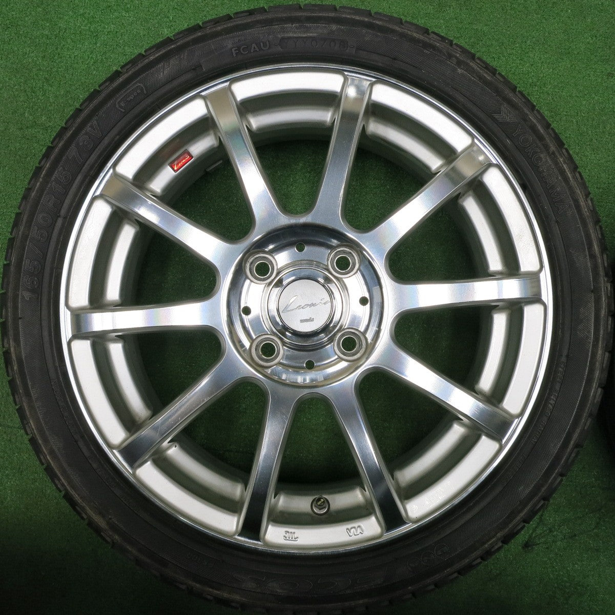[送料無料] 4本価格★Leonis FX weds 165/50R15 ヨコハマ DNA エコス ES300 レオニス 15インチ 軽自動車 タント ワゴンR 等 PCD100/4H★4120710NJノ
