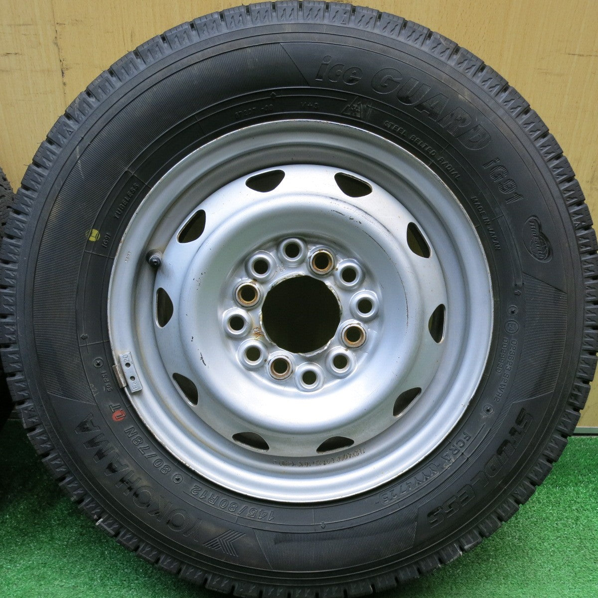バリ溝！25年！ほぼ10分★スタッドレス 145/80R12 80/78N ヨコハマ アイスガード iG91 スチール ホイール 12インチ PCD100 110 114.3/4H マルチ★6040523HAス