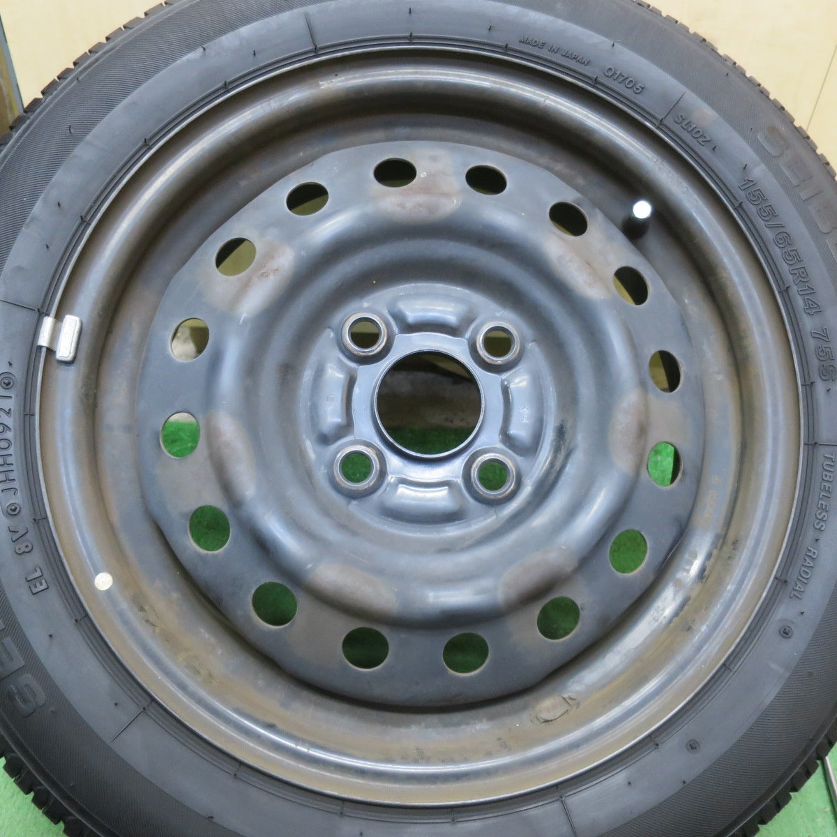 4本価格◎ダイハツ ミライース 純正 スチール 155/65R14 セイバーリング SL101 14インチ PCD100/4H◎6071301イノ
