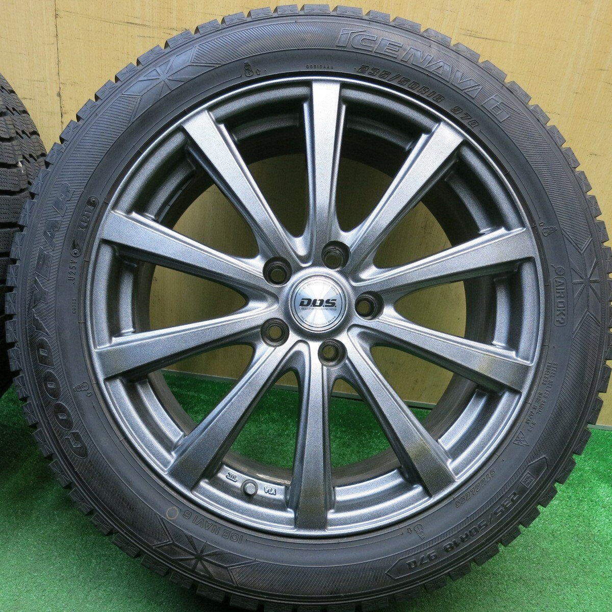4本価格◎スタッドレス 235/50R18 グッドイヤー アイスナビ6 D.O.S. DOS 社外 アルミ 18インチ PCD114.3/5H◎6012205HAス