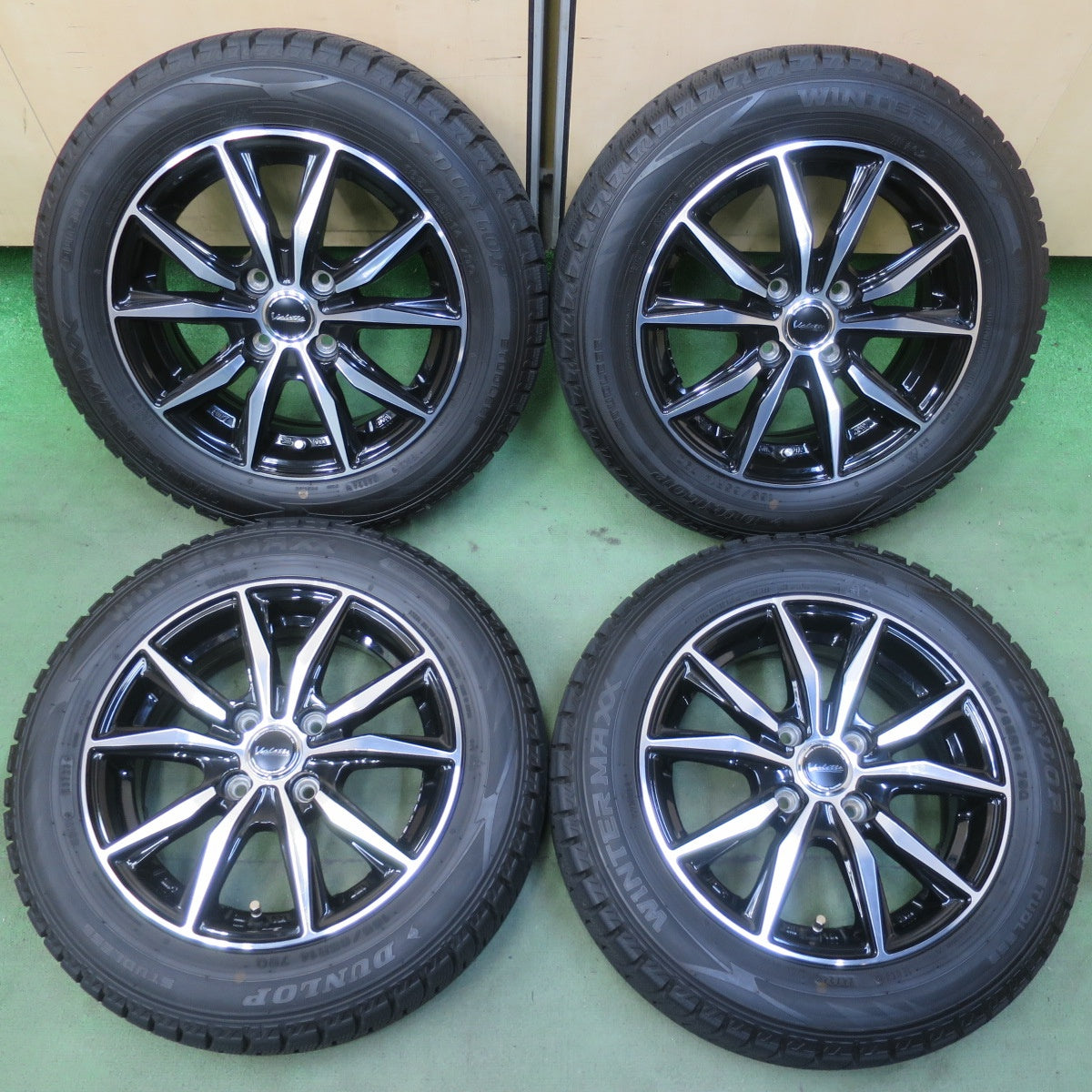 ほぼ未使用！23年！キレイ◎スタッドレス 165/65R14 ダンロップ ウインターマックス WM02 Valette ヴァレット 14インチ PCD100/4H◎6080706イス
