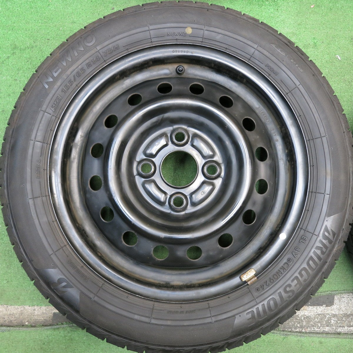 4本価格！24年★155/65R14 ブリヂストン NEWNO スチール ホイール 14インチ PCD100/4H★5083104HAノ