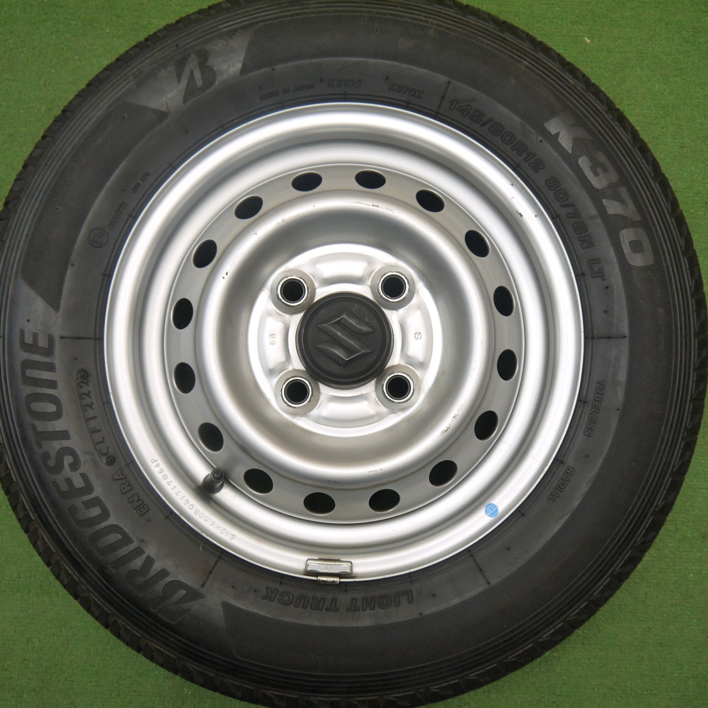 キレイ！22年★スズキ エブリイ 純正 スチール 145/80R12 80/78N ブリヂストン K370 12インチ エブリィ エブリー PCD100/4H★6041004Hノ