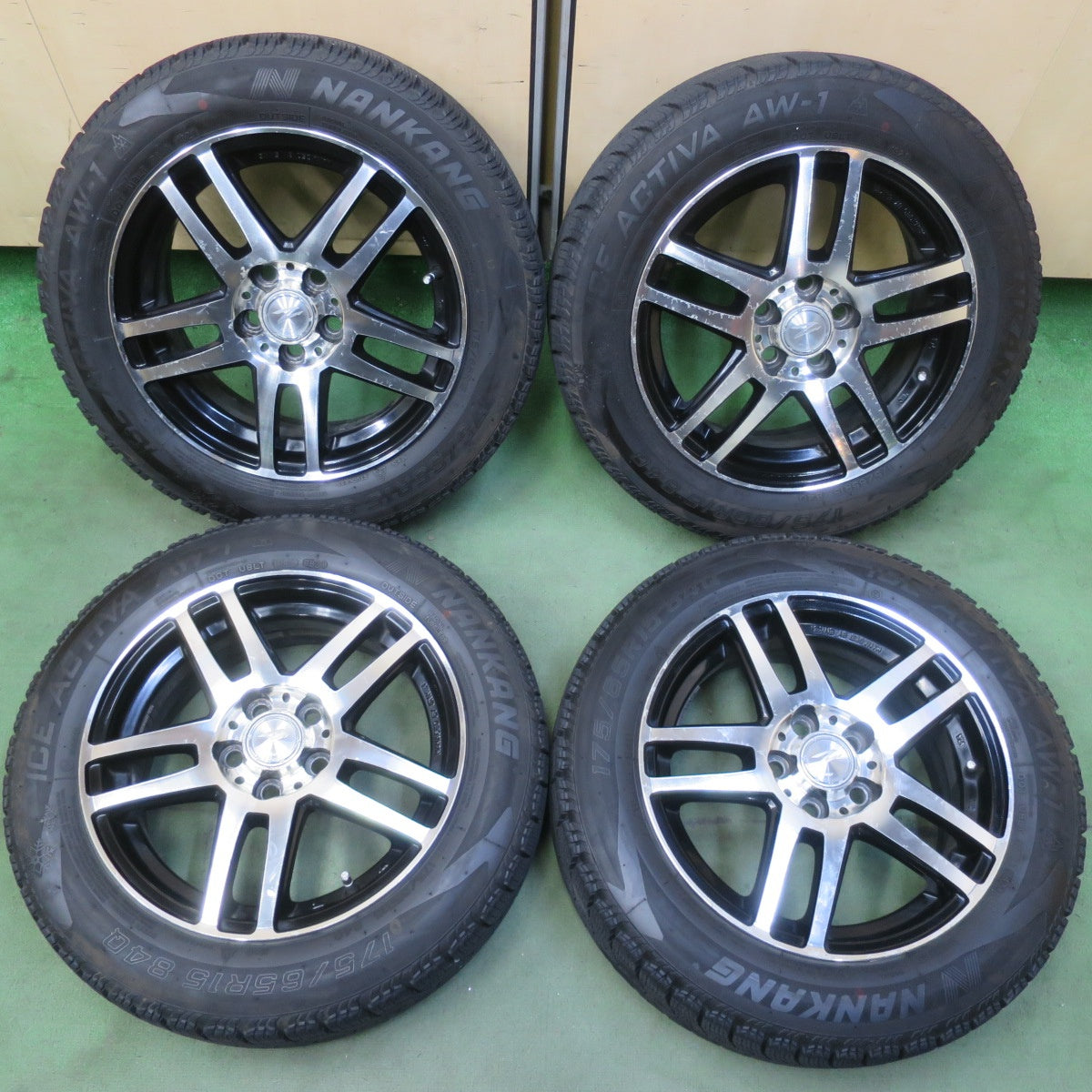 バリ溝！9分◎シエンタ 等 175/65R15 スタッドレス ナンカン アイスアクティバ AW-1 ZOLF ゾルフ 15インチ PCD100/5H◎6072007イス
