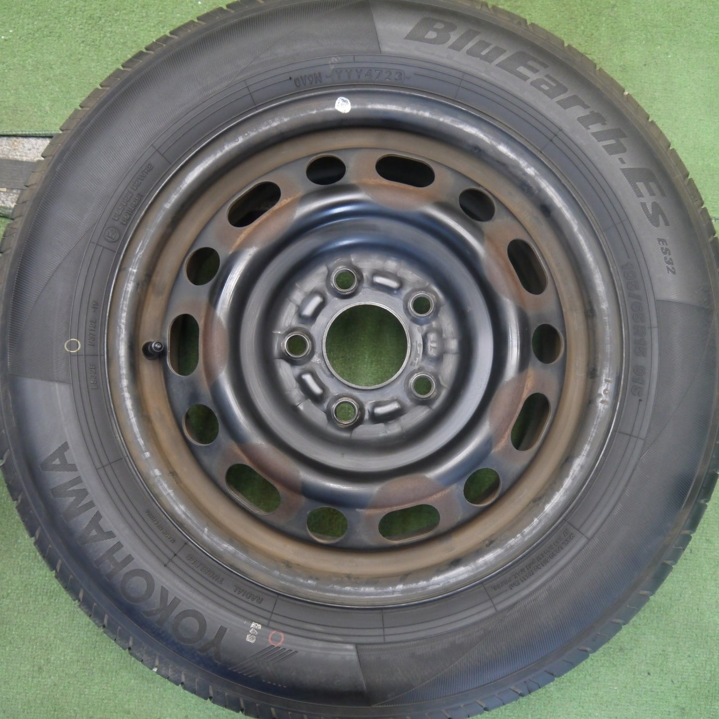 バリ溝！23年！9分◎195/65R15 ヨコハマ BluEarth-ES ES32 スチール ホイール ブルーアース 15インチ PCD114.3/5H◎6081001Hノ