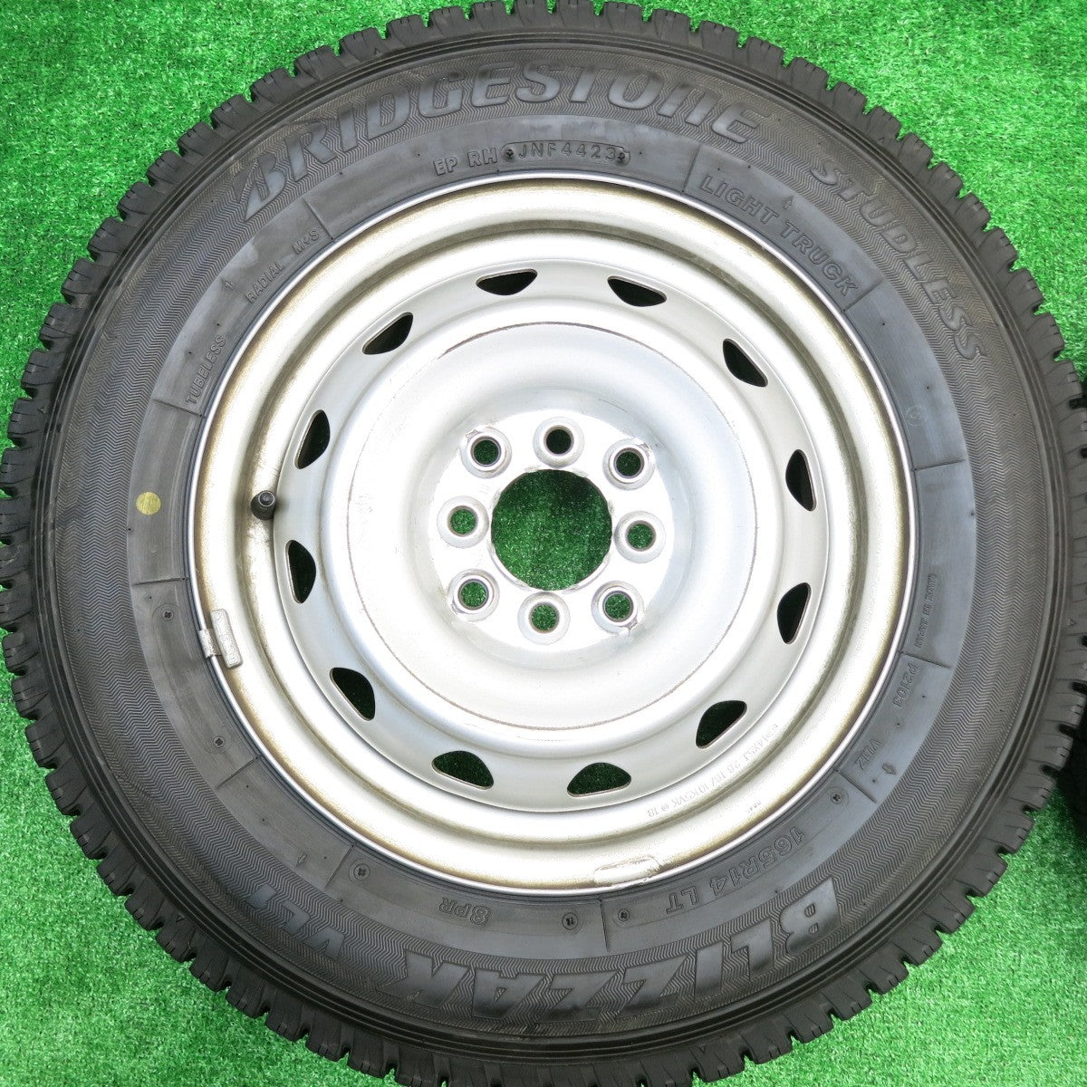 バリ溝！23年！ほぼ10分★スタッドレス 165R14 8PR ブリヂストン ブリザック VL1 スチール ホイール 14インチ PCD100 114.3/4H マルチ★5100906HAス