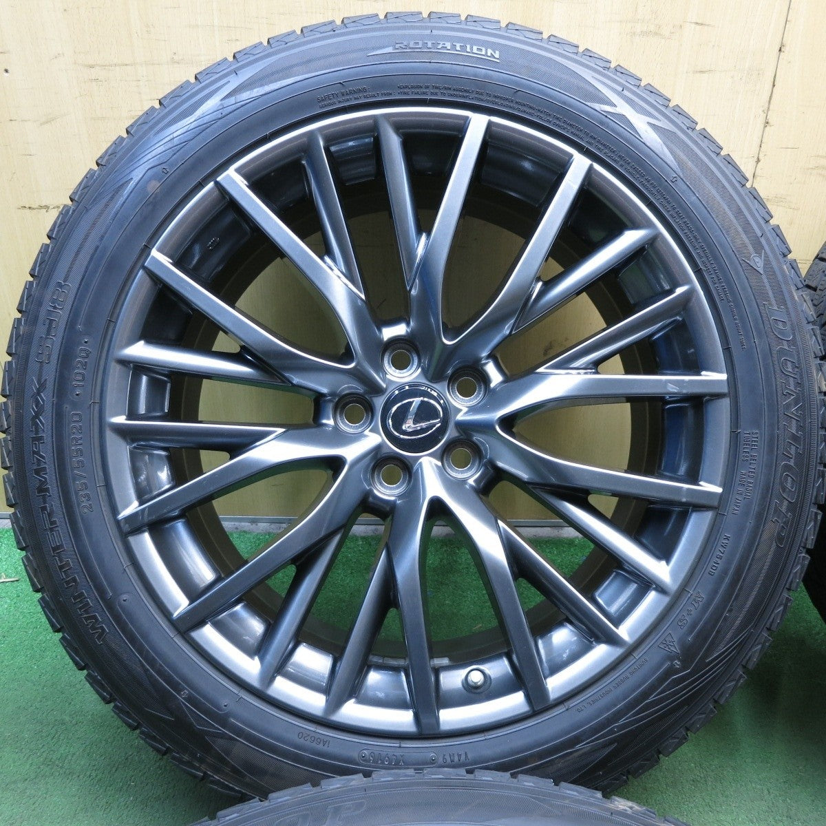 センサー付 バリ溝 綺麗★レクサス RX450h Fスポーツ 純正 235/55R20 スタッドレス ダンロップ SJ8 PCD114.3/5H★4021604KKス