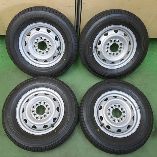 バリ溝！25年！キレイ！9.5分以上★スタッドレス 145/80R12 80/78N ブリヂストン W300 スチール ホイール 12インチ PCD100 110 114.3/4H マルチ★6041807イス