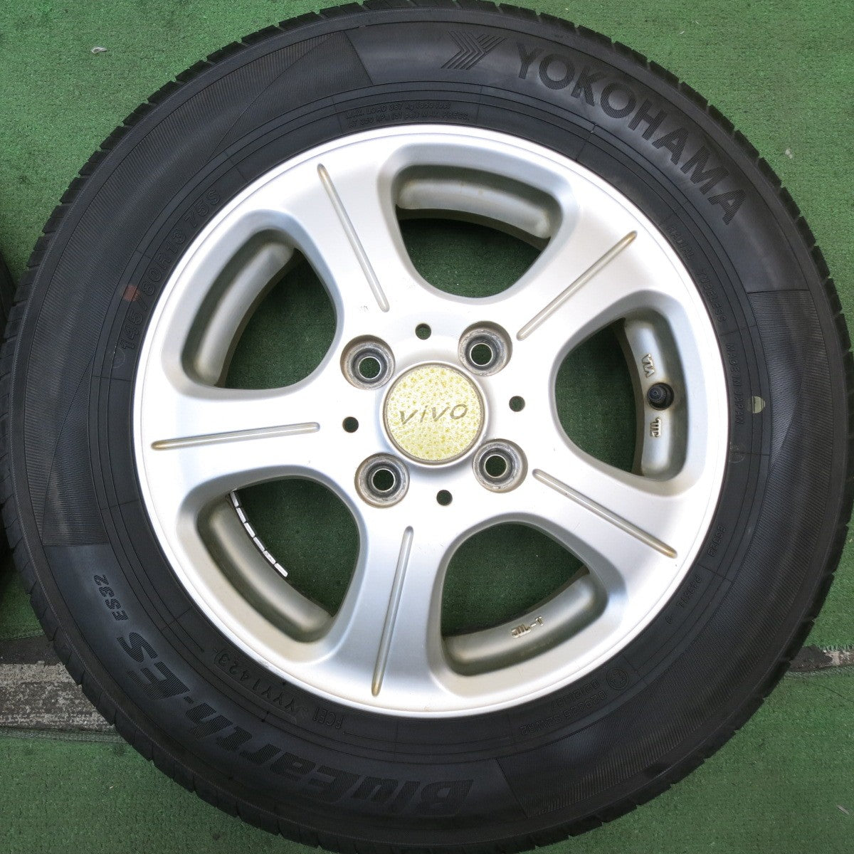 4本価格！23年★145/80R13 ヨコハマ BluEarth-ES ES32 ViVO 社外 アルミ ブルーアース 13インチ PCD100/4H★5083103HAノ