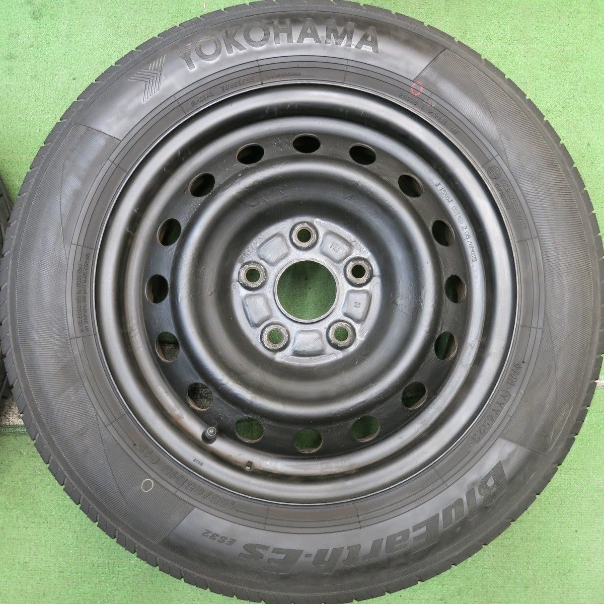 バリ溝！23年！9分★195/65R15 ヨコハマ BluEarth-ES ES32 スチール ホイール 15インチ ブルーアース PCD114.3/5H★5100504HAノ