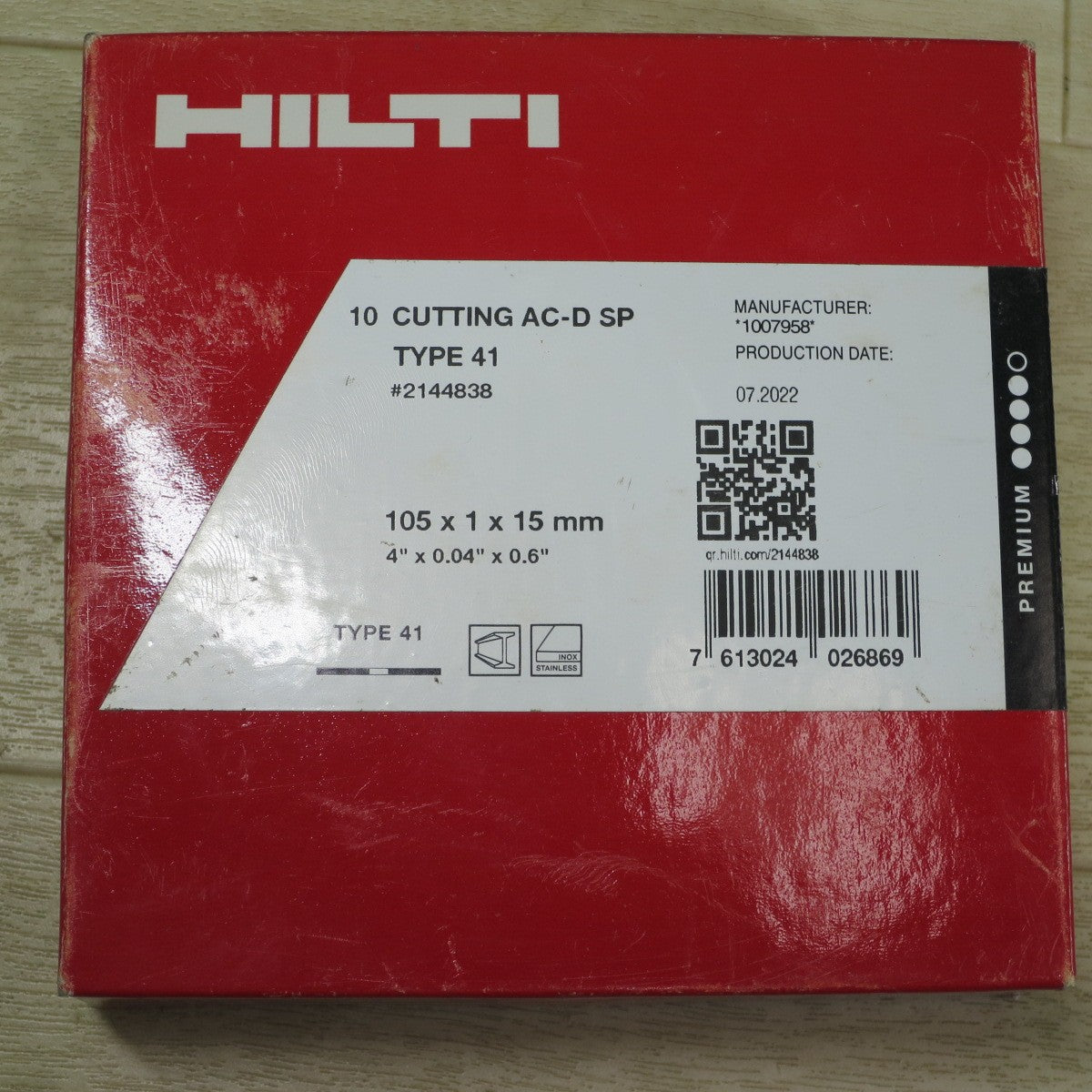 未使用・7箱セット☆HILTI ヒルティ 切断砥石 AC-D SP TYPE41 105×1×15mm ♯2144838 10枚入り×7☆