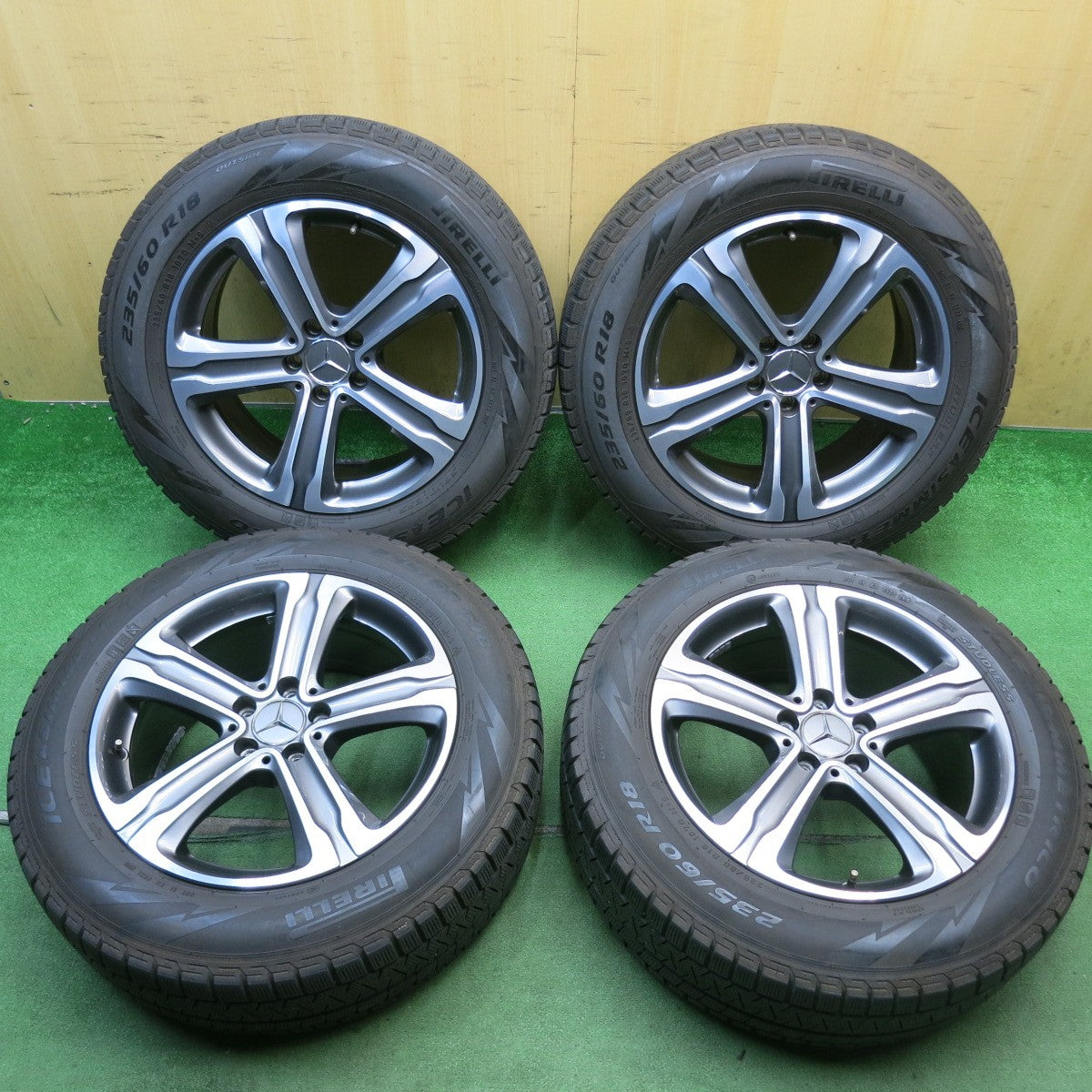 キレイ◎ベンツ GLC X253 C253 純正 235/60R18 スタッドレス ピレリ アイスアシンメトリコ 18インチ PCD112/5H◎6071808HAス