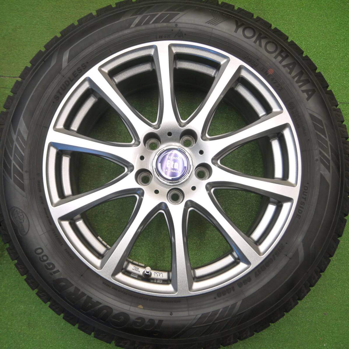 バリ溝！22年！キレイ！9.5分★スタッドレス 215/60R17 ヨコハマ アイスガード iG60 TIRADO Eta LA STRADA ティラード ラストラーダ 17インチ PCD114.3/5H★5011405Hス