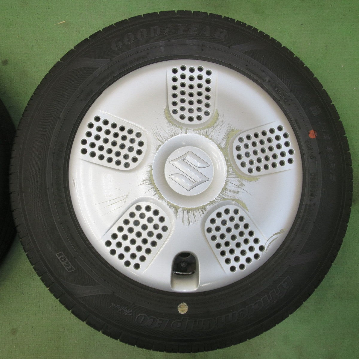 バリ溝！24年！8.5分★スズキ MRワゴン 純正 スチール 145/80R13 グッドイヤー EfficientGrip ECO hybrid EG01 13インチ PCD100/4H★6050404イノ