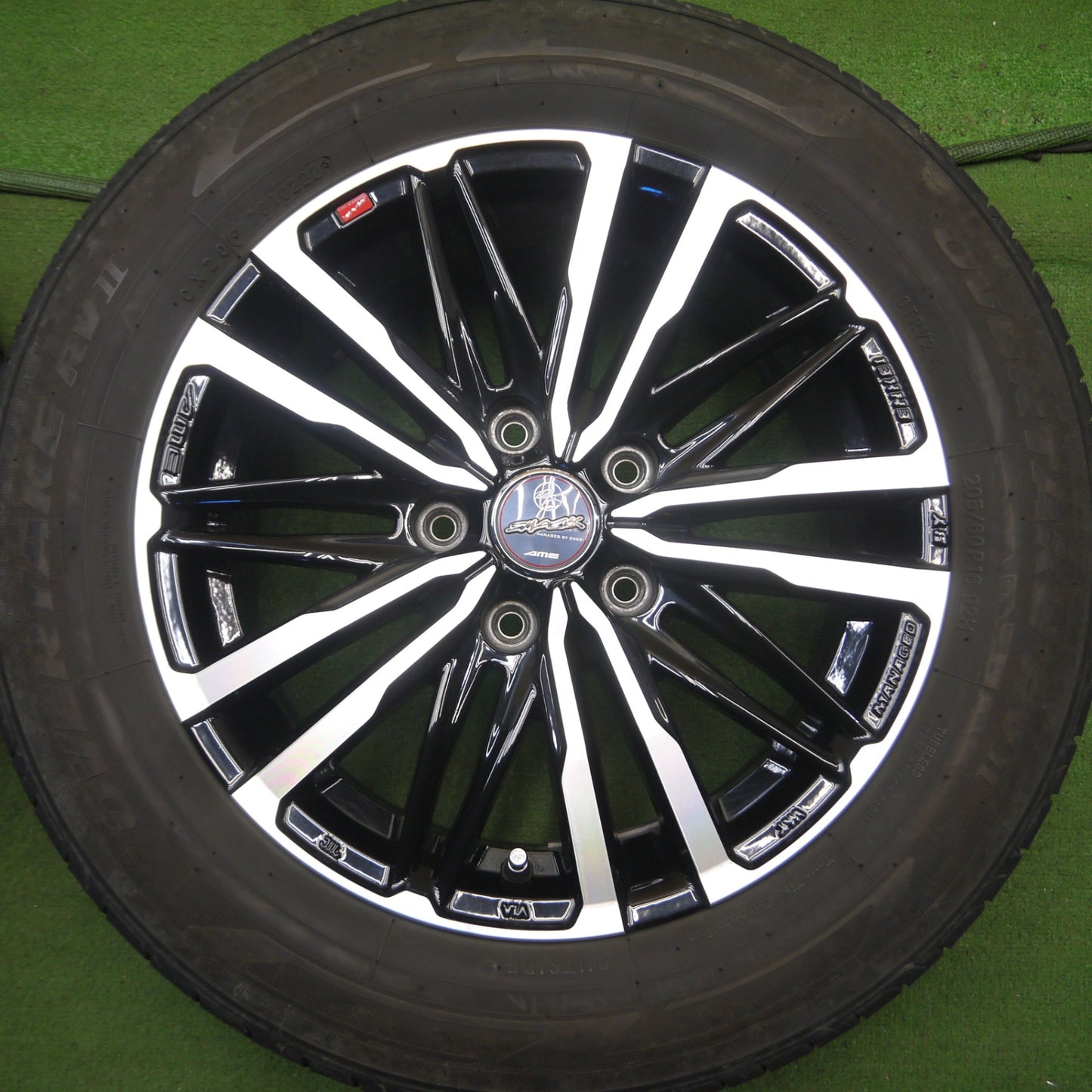*送料無料* バリ溝！22年！9分★SMACK AME ENKEI 205/60R16 オーバーテイク RV2 スマック エンケイ 16インチ PCD114.3/5H★4032703Hノ