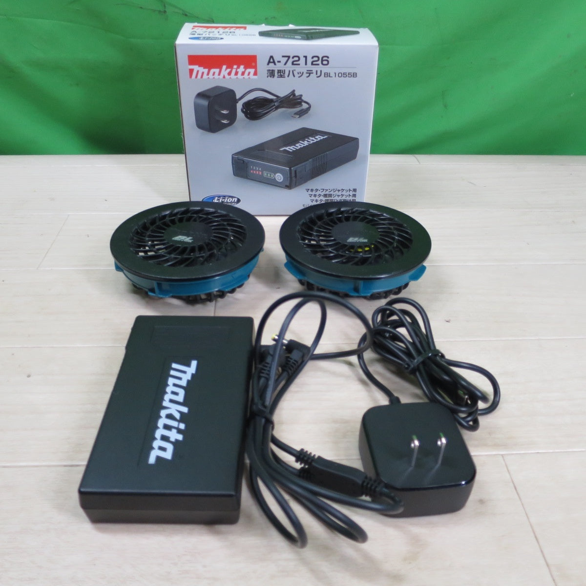 [送料無料] セット☆マキタ 空調服 用 Li-ion 薄型 バッテリー BL1055B A-72126 ファン リチウムイオン makita①☆