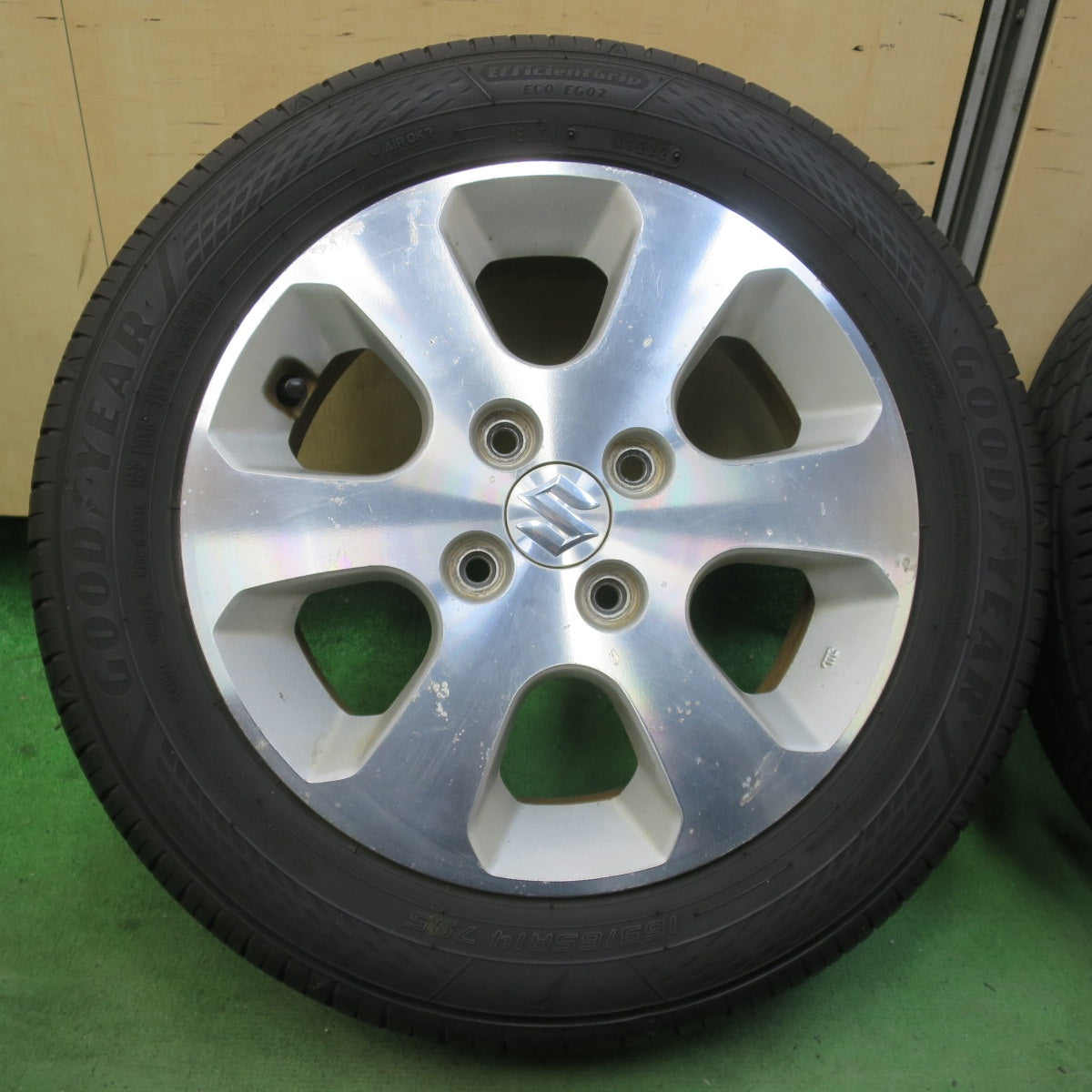 バリ溝！22年！9分★スズキ ワゴンR 純正 165/65R14 グッドイヤー EfficientGrip ECO EG02 14インチ PCD100/4H★6022807イノ