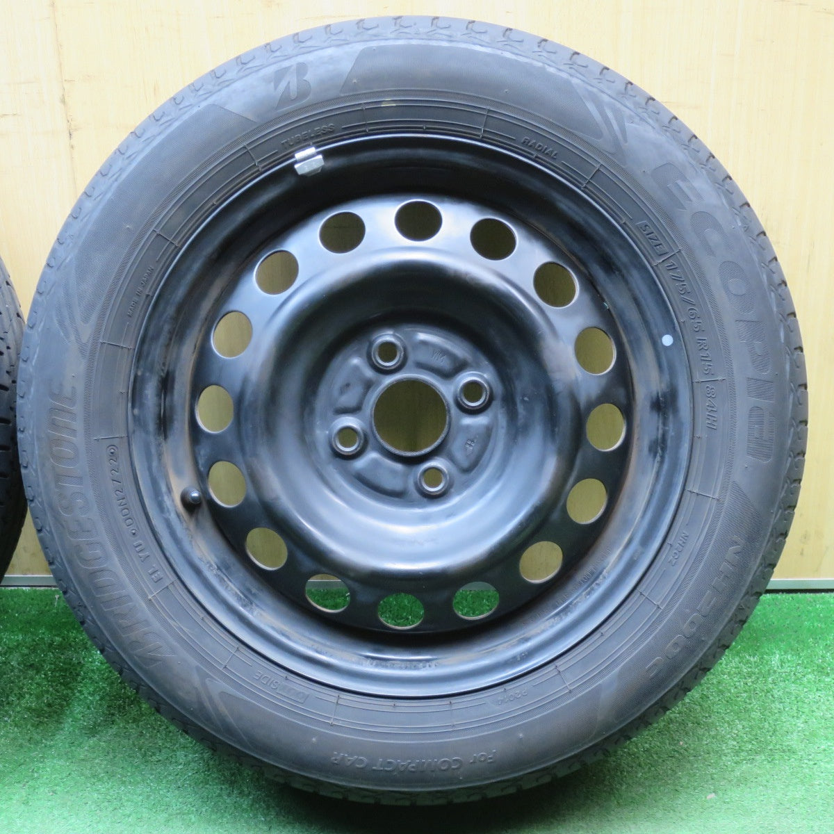 バリ溝！22年！8.5分★175/65R15 ブリヂストン エコピア NH200C スチール ホイール 15インチ PCD100/4H★6022302NJノ