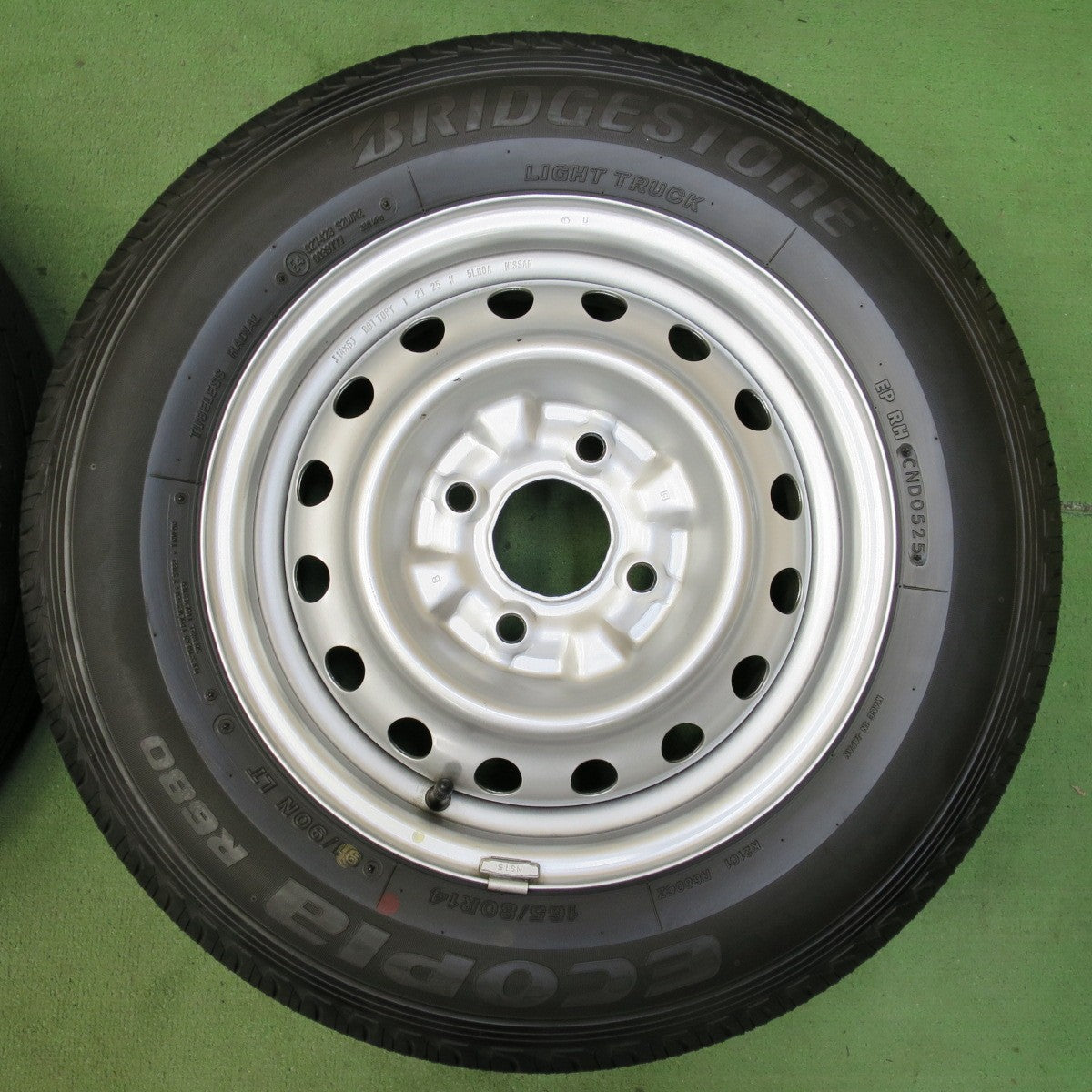 ほぼ未使用！25年！キレイ★日産 NV200 バネット 純正 TOPY スチール 165/80R14 91/90N ブリヂストン エコピア R680 14インチ PCD114.3/4H★5082902イノ