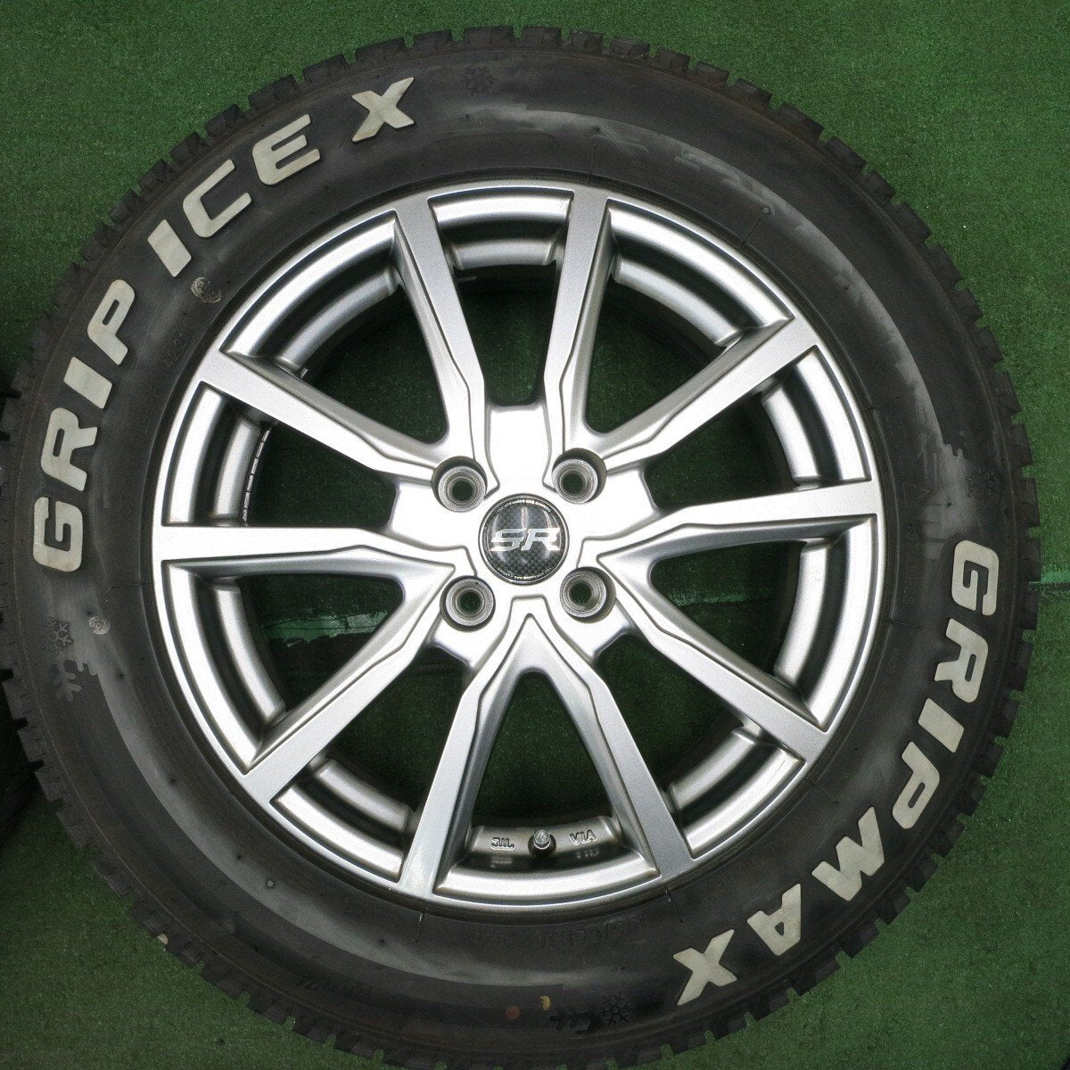 バリ溝 21年 綺麗 約10分★スタッドレス 195/65R16 グリップマックスGRIPICEX ホワイトレター STRANGER PCD100/4H★4051001NJス