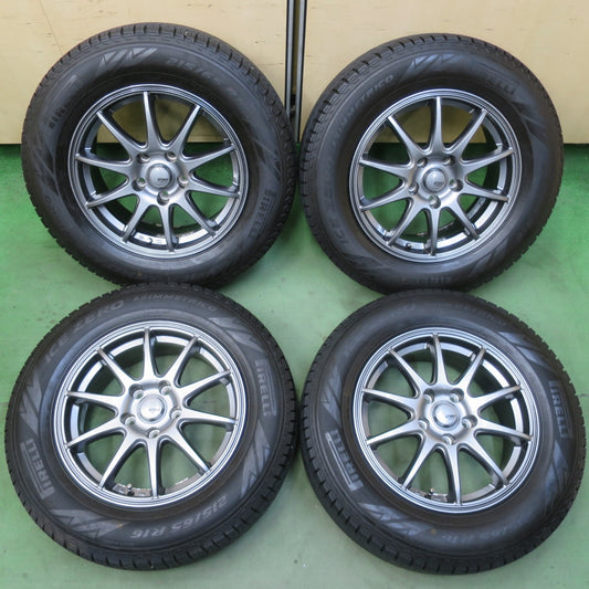 バリ溝！22年！キレイ！8.5分★スタッドレス 215/65R16 ピレリ アイスゼロ アシンメトリコ SPORT ABELIA スポルト アベリア 16インチ PCD114.3/5H★6032502イス