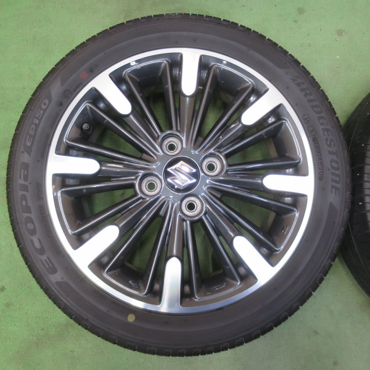 美品★スズキ MK53S スペーシア カスタム 純正 165/55R15 ブリヂストン エコピア EP150 15インチ PCD100/4H★6022309イノ