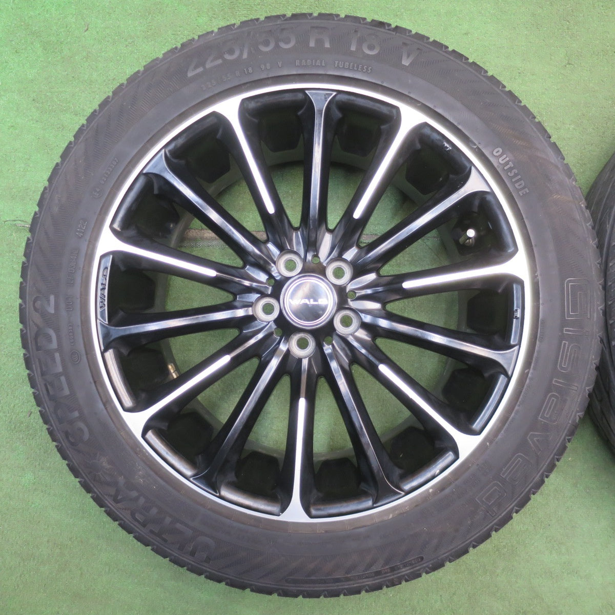 バリ溝！22年！キレイ！9分★フォレスター 等 225/55R18 ギスラベット ULTRA SPEED2 WALD Portofino 21C ヴァルド ポルトフィーノ 18インチ PCD100/5H★6051904NJノ