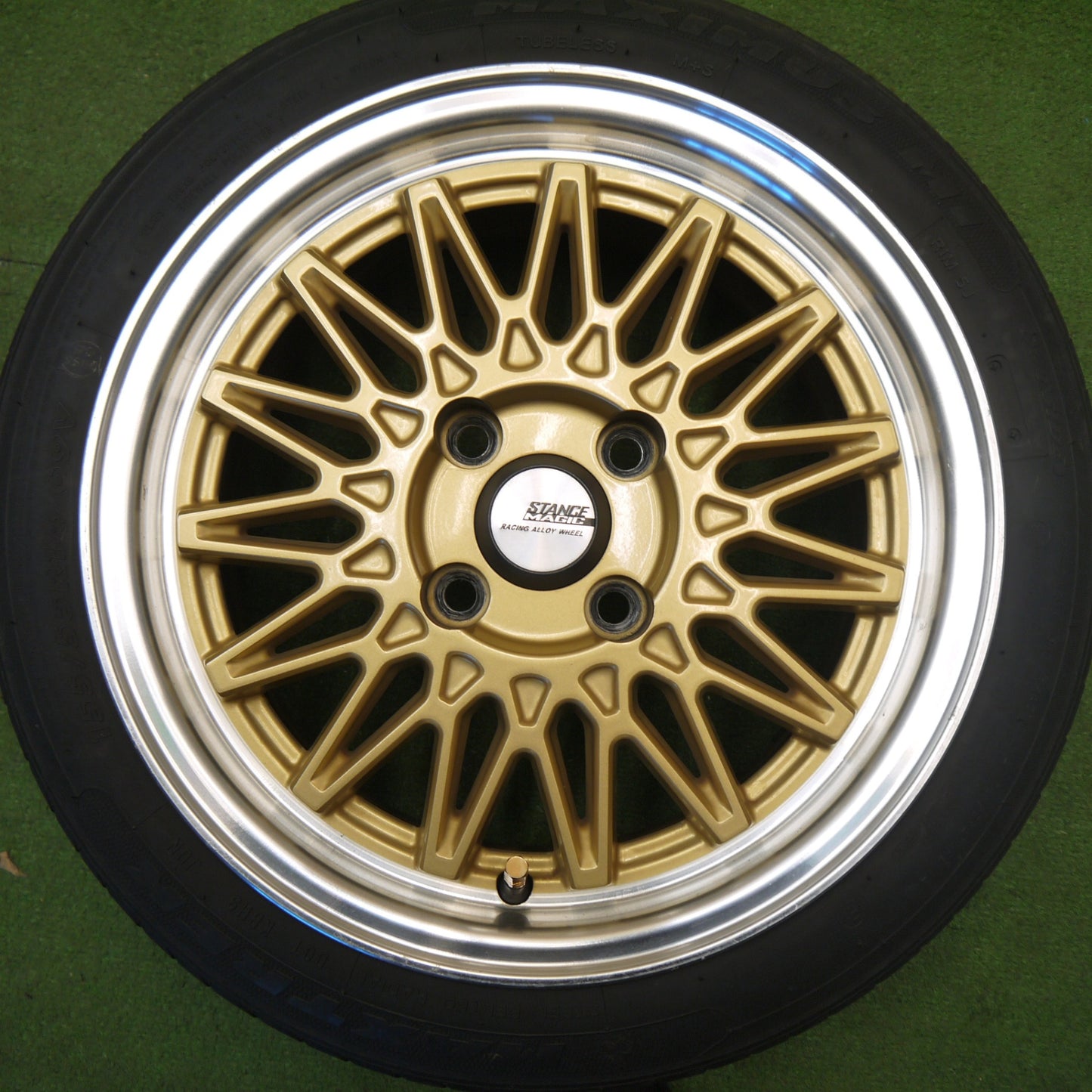 4本価格！23年★155/55R14 マックストレック MAXIMUS M1 STANCE MAGIC スタンス マジック 14インチ PCD100/4H★6021304Hノ