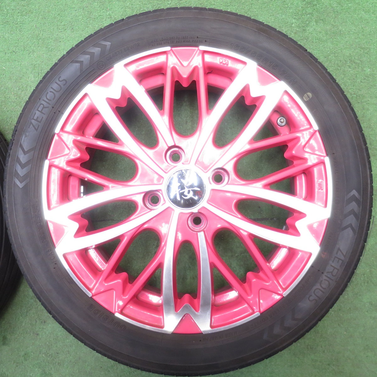 バリ溝！24年！キレイ！9分★和道 桜 五分咲き 165/55R15 ZERIOUS ゼリオズ ヨコハマ製 15インチ 軽サイズ PCD100/4H★6050807NJノ