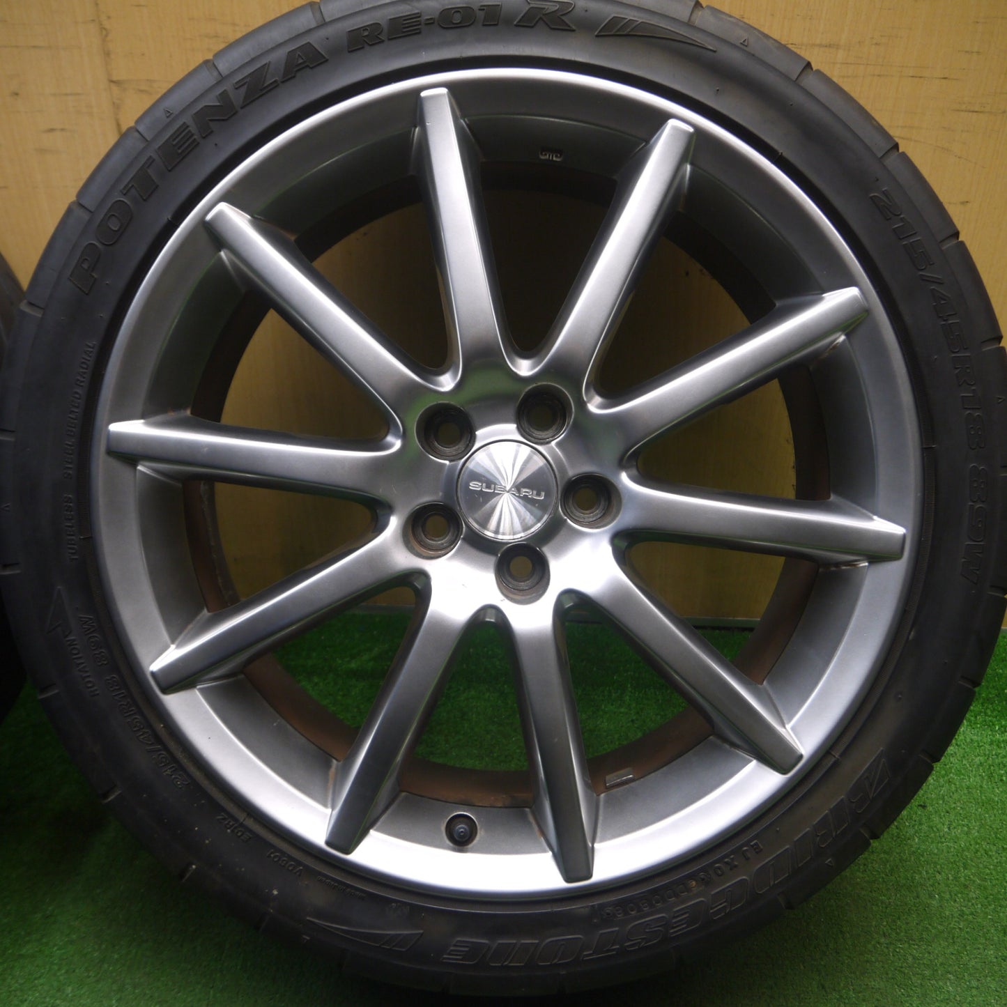 [送料無料] 4本価格★スバル BP レガシィ 純正 215/45R18 ブリヂストン ポテンザ RE-01R 18インチ PCD100/5H★5030504Hノ