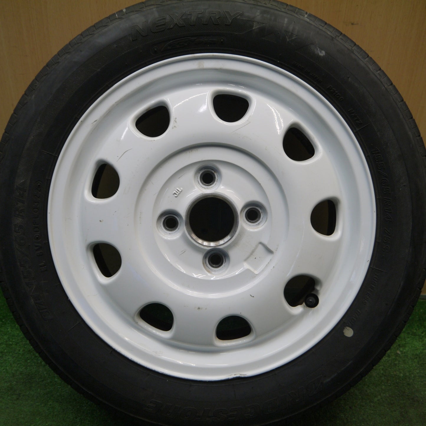 1本価格！22年★スズキ アルト ラパン ショコラ 純正 155/65R14 ブリヂストン ネクストリー エコピア 14インチ PCD100/4H★6031712Hノ