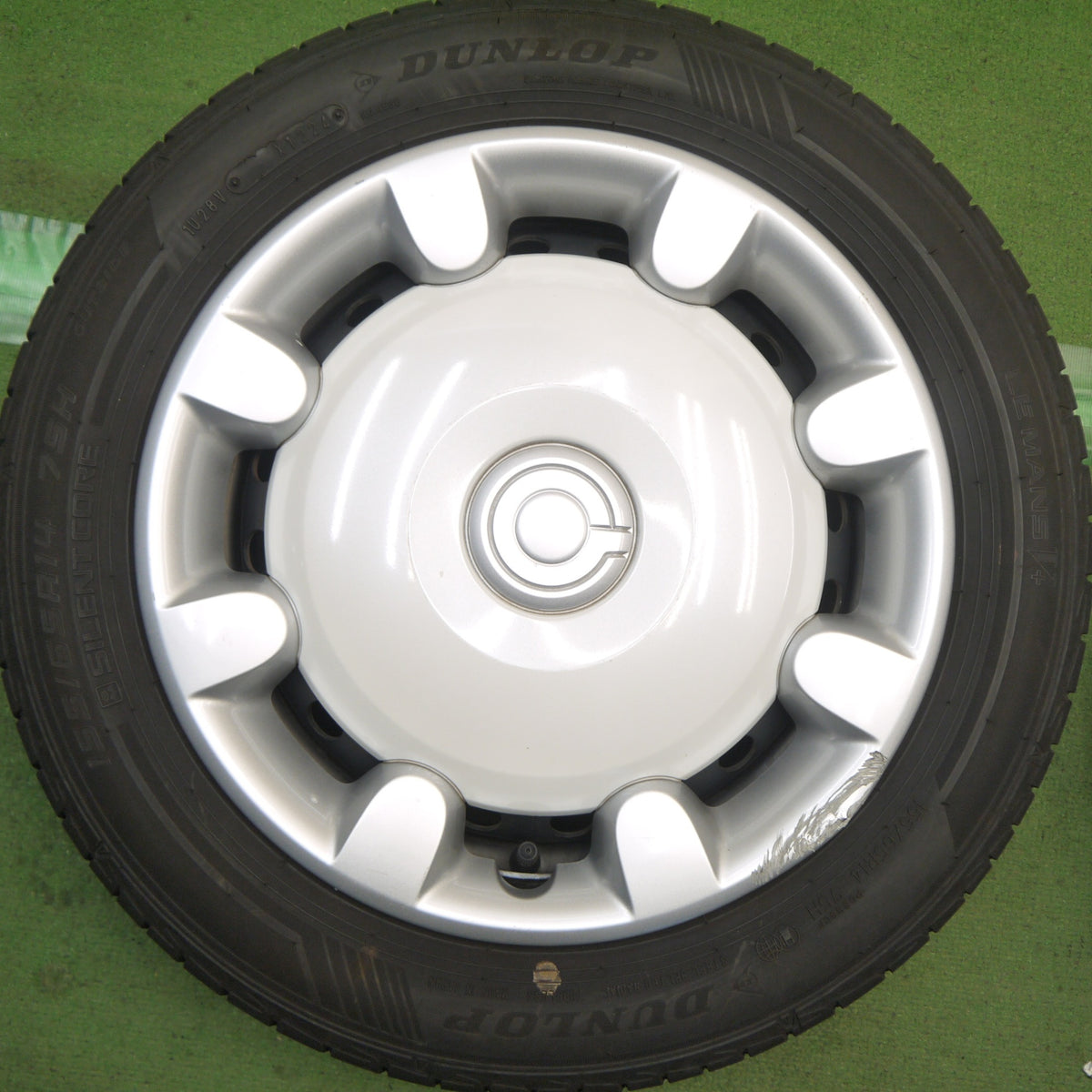 4本価格！24年◎ダイハツ LA800S ムーヴ キャンバス 純正 スチール 155/65R14 ダンロップ LE MANS V+ 14インチ PCD100/4H◎6091602Hノ